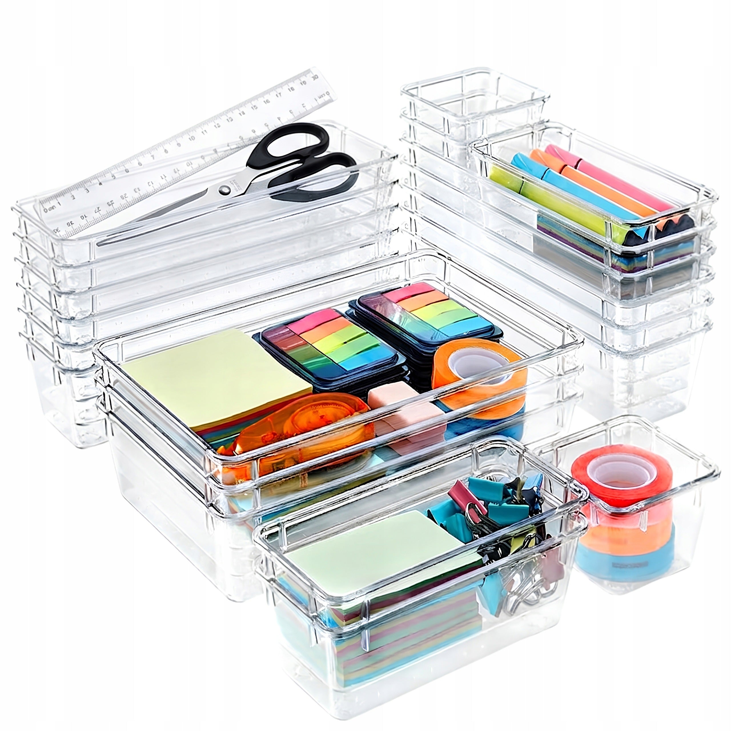 Drawer Organizer Desk Container Cabinet Insert Set of 25pcs OGIVO