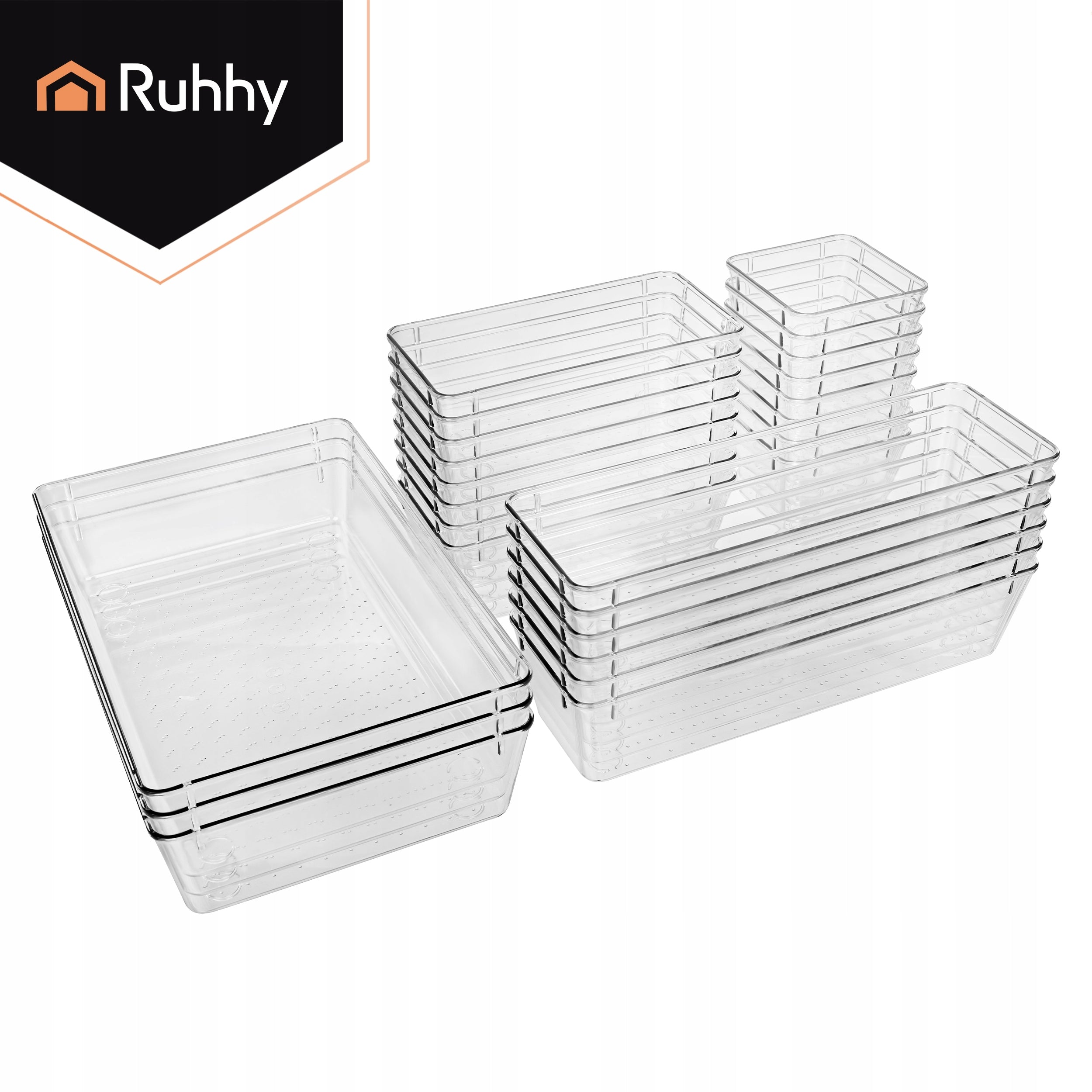 Drawer Organizer Set of 25 Transparent for Cosmetics Utensils Brand no brand