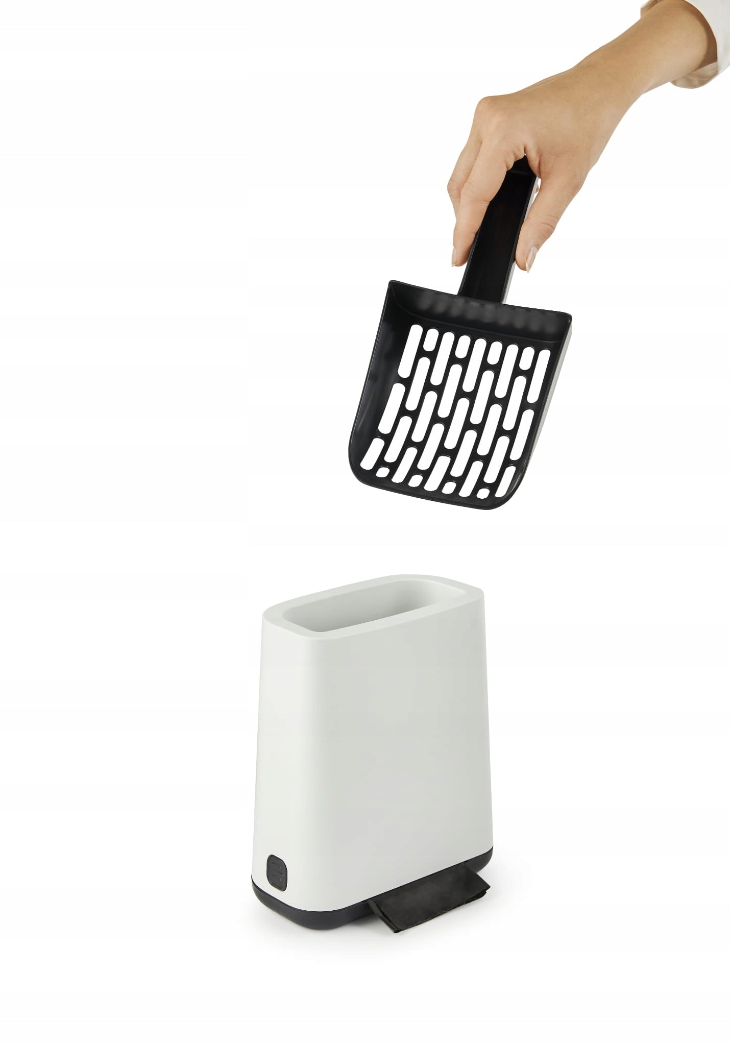 Drawer litter box with handle Rotho white Kind litter scoops