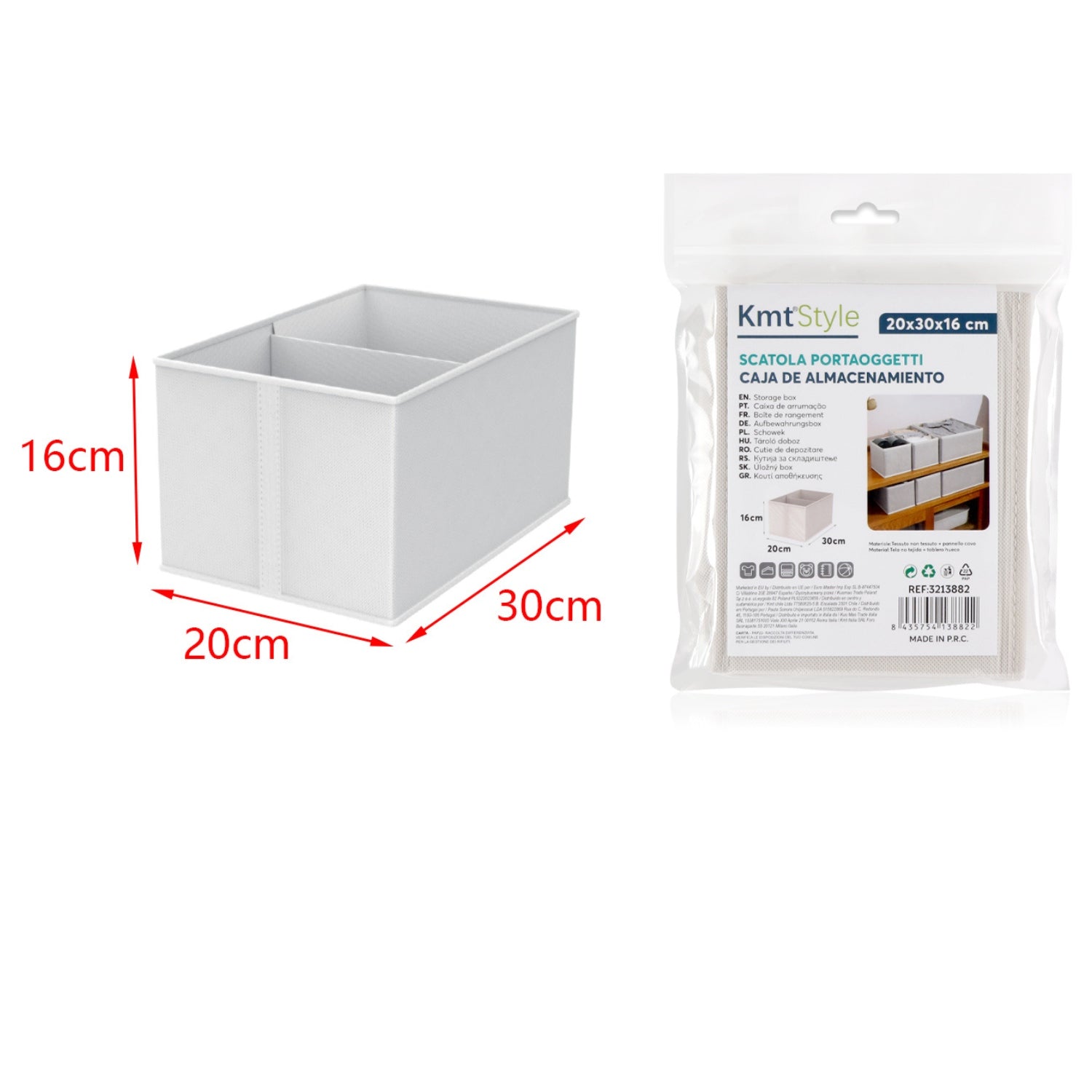 Drawer organizer 20x30x16 cm with partition Product weight with unit packaging 1 kg