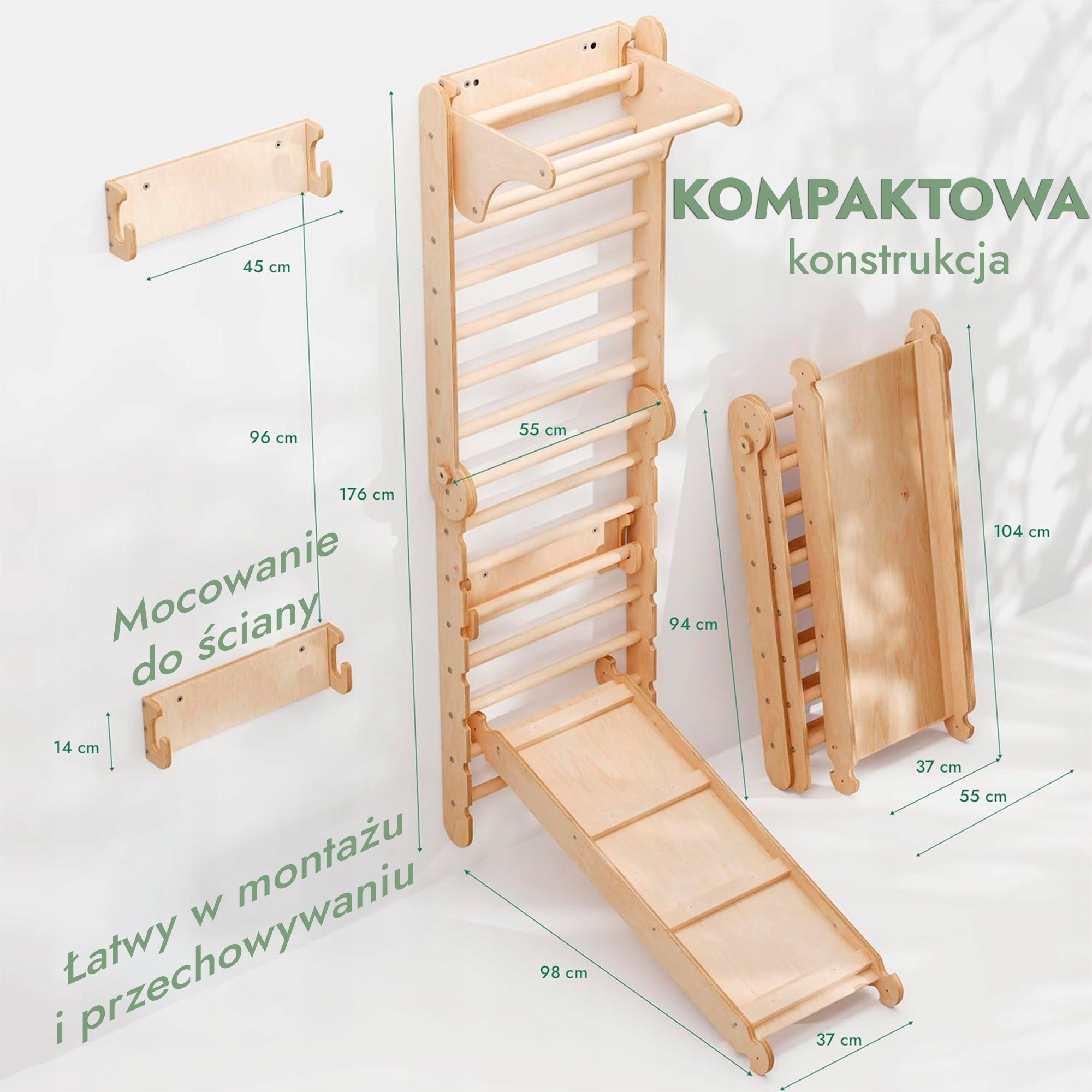Drewniana Ściana Szwedzka – idealna dla dzieci w wieku od 2 do 12 lat Manufacturer code p-108-2917