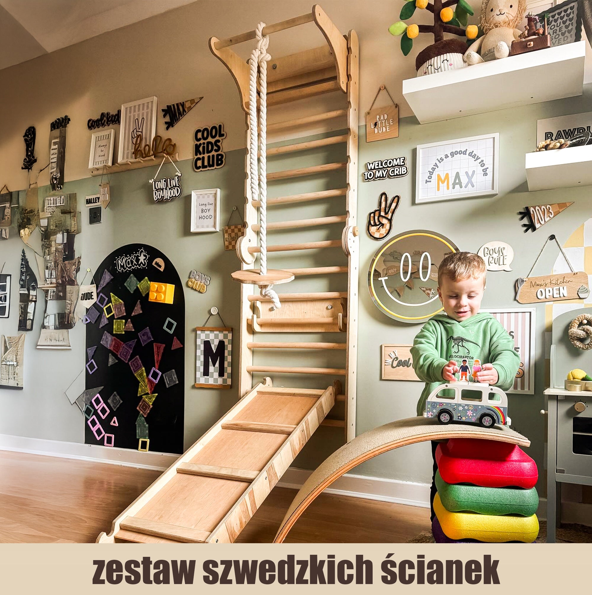 Drewniana Ściana Szwedzka – idealna dla dzieci w wieku od 2 do 12 lat Packaging status original