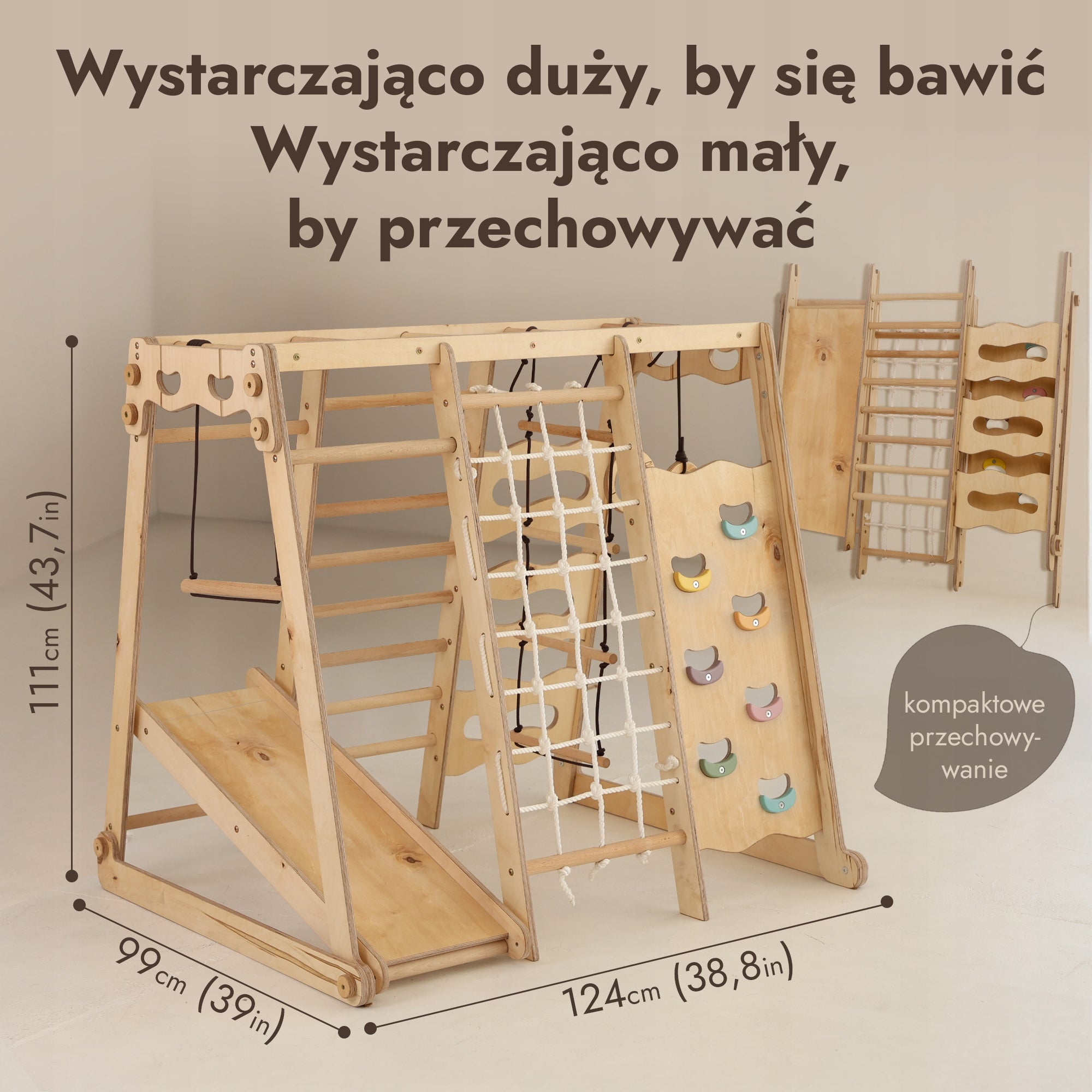 Drewniany Zestaw Wspinaczkowy 9w1 Montessori – Domowy Plac Zabaw Brand Goodevas