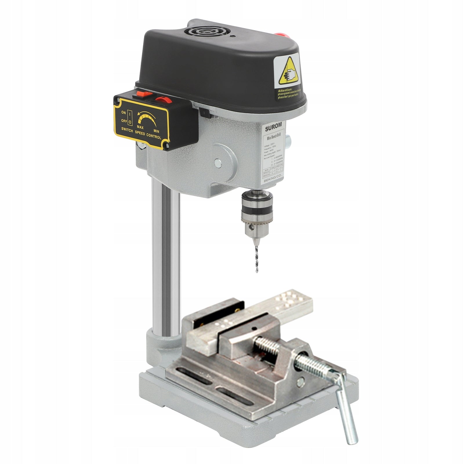 Drill Bit, 340W Bench Drill Press for Metal and Plastic, 10mm Chuck
