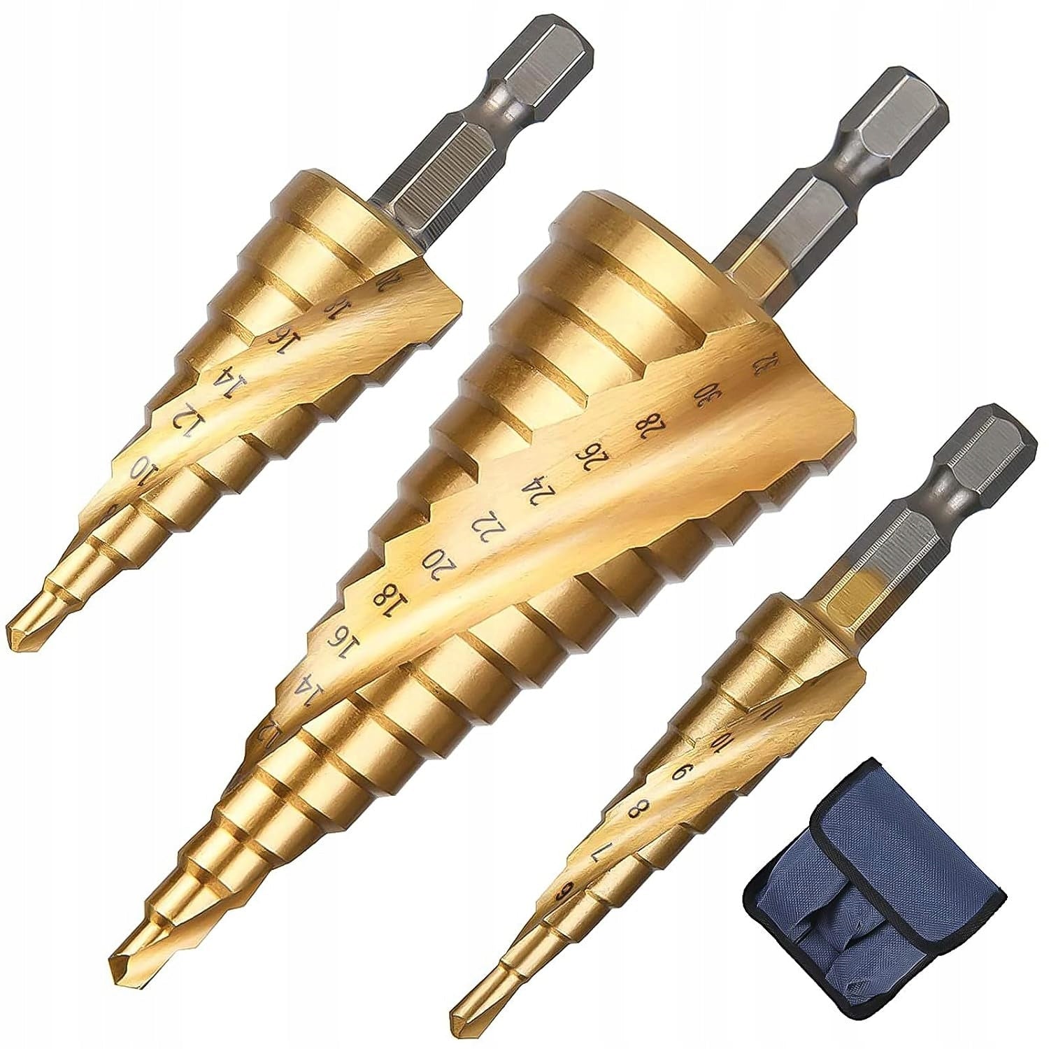 Drill Bits Conical Step Dredges REAMERS 4-32mm 3 Pieces HHS