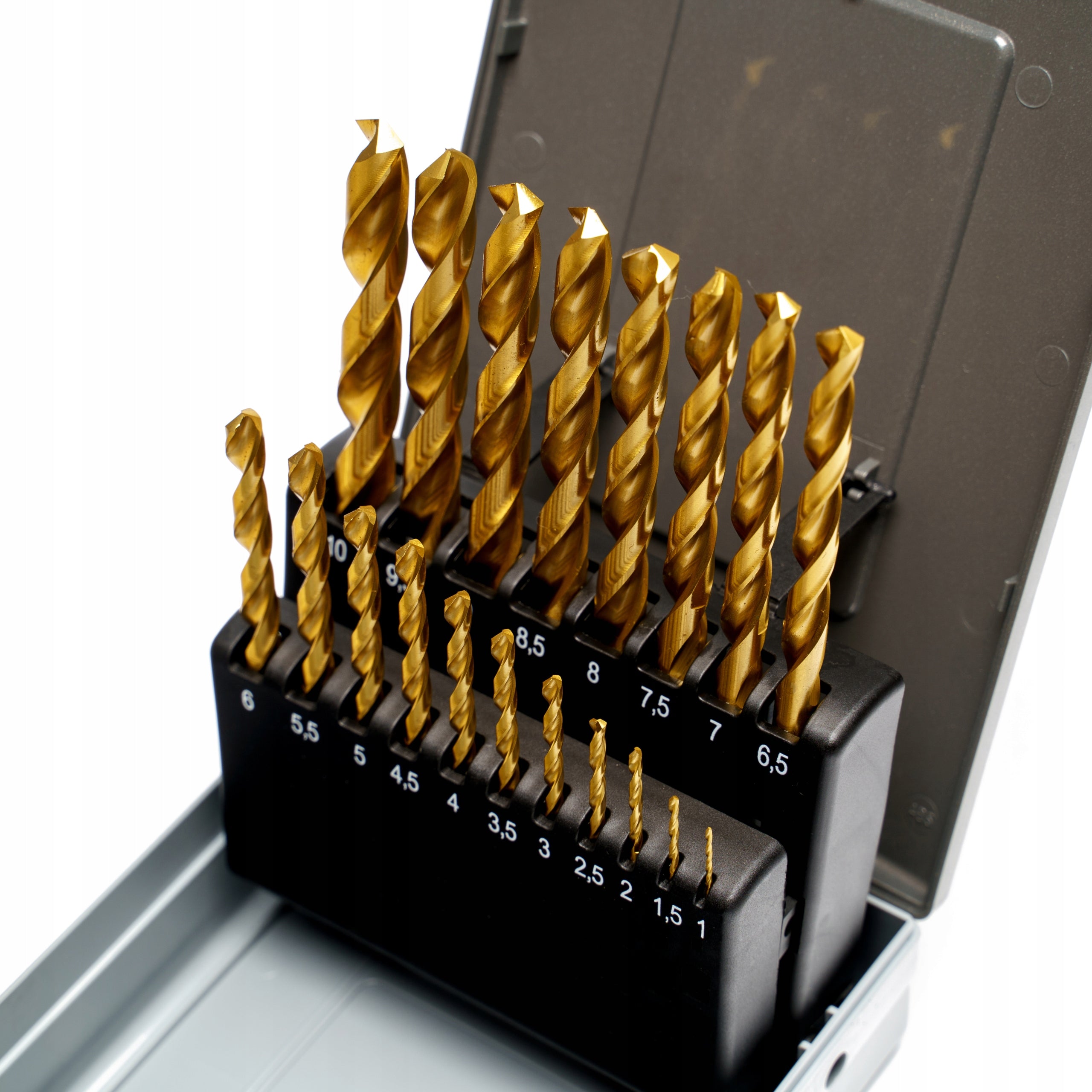 Drill bit set Koronet 1-10 HSSCo cobalt TiN 19pcs
