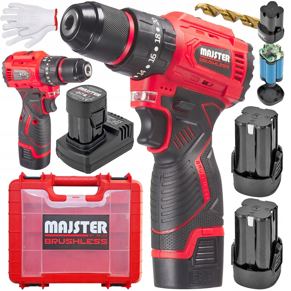 Drilling Machine BRUSHLESS IMPACT Cordless Majster Pro MP0431