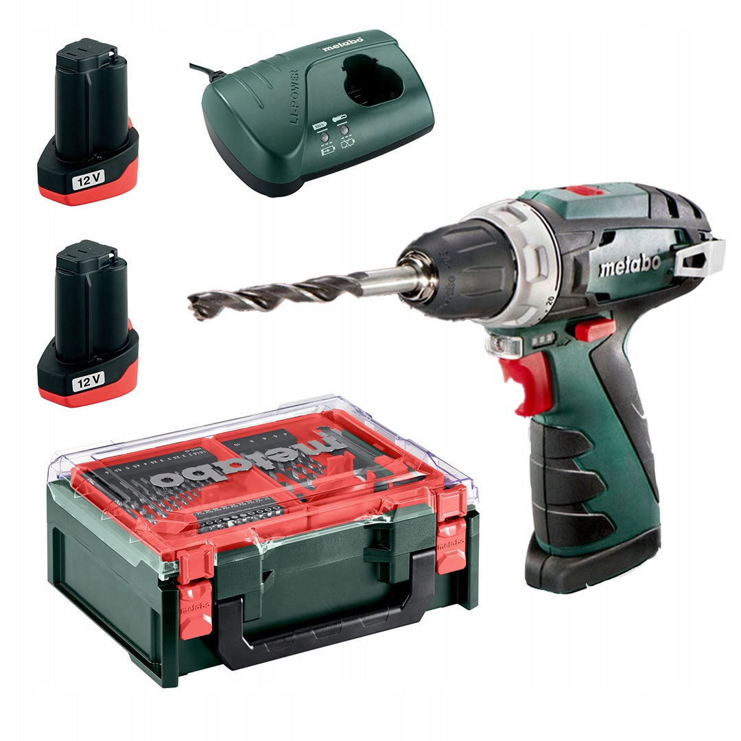 Drilling machine Metabo 600080710 PowerMaxx BS Basic SET 12V 2x2Ah 41el.