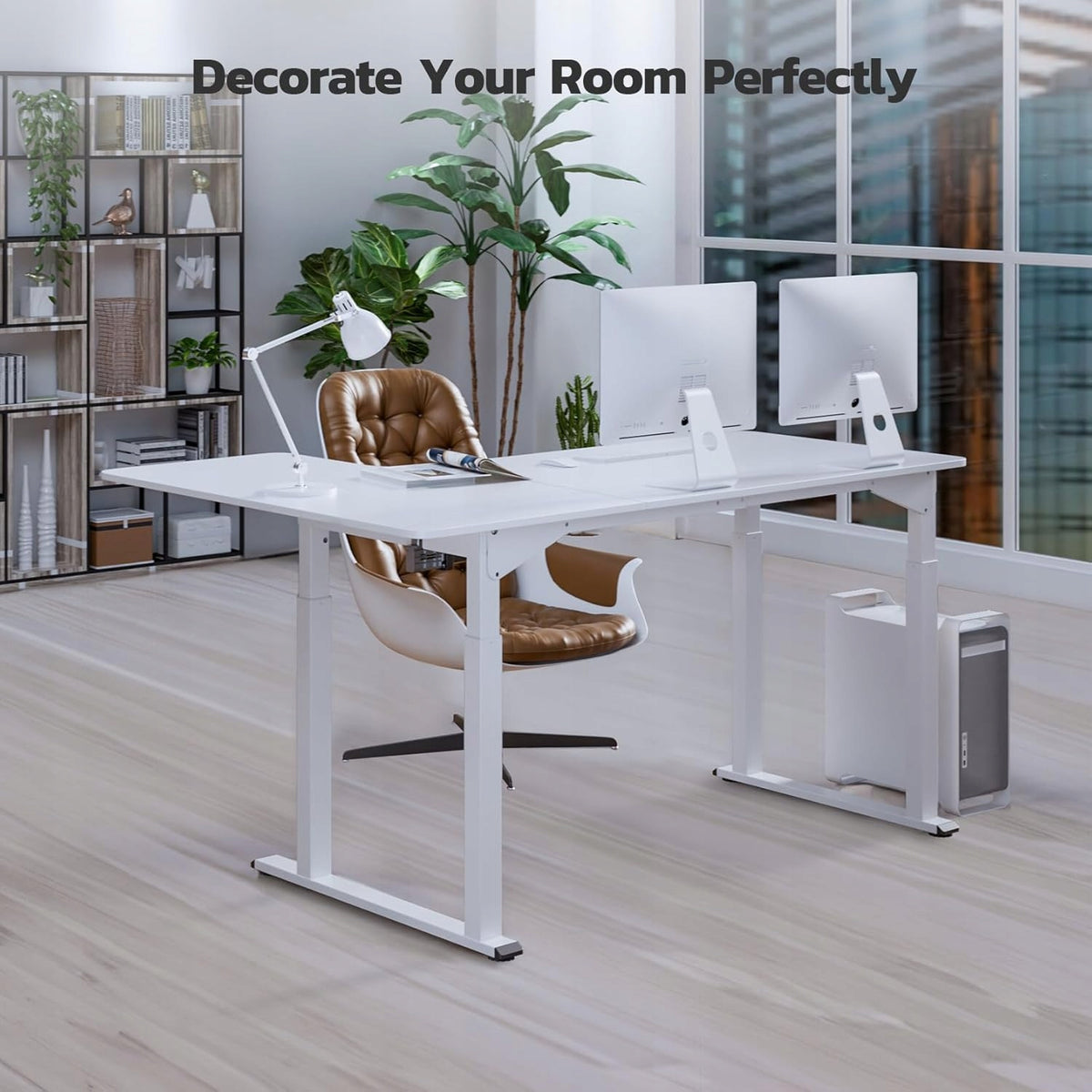 Dripex Height-Adjustable Electric Desk, 180 x 110 cm, L-shaped Desk, white Manufacturer code Dripex