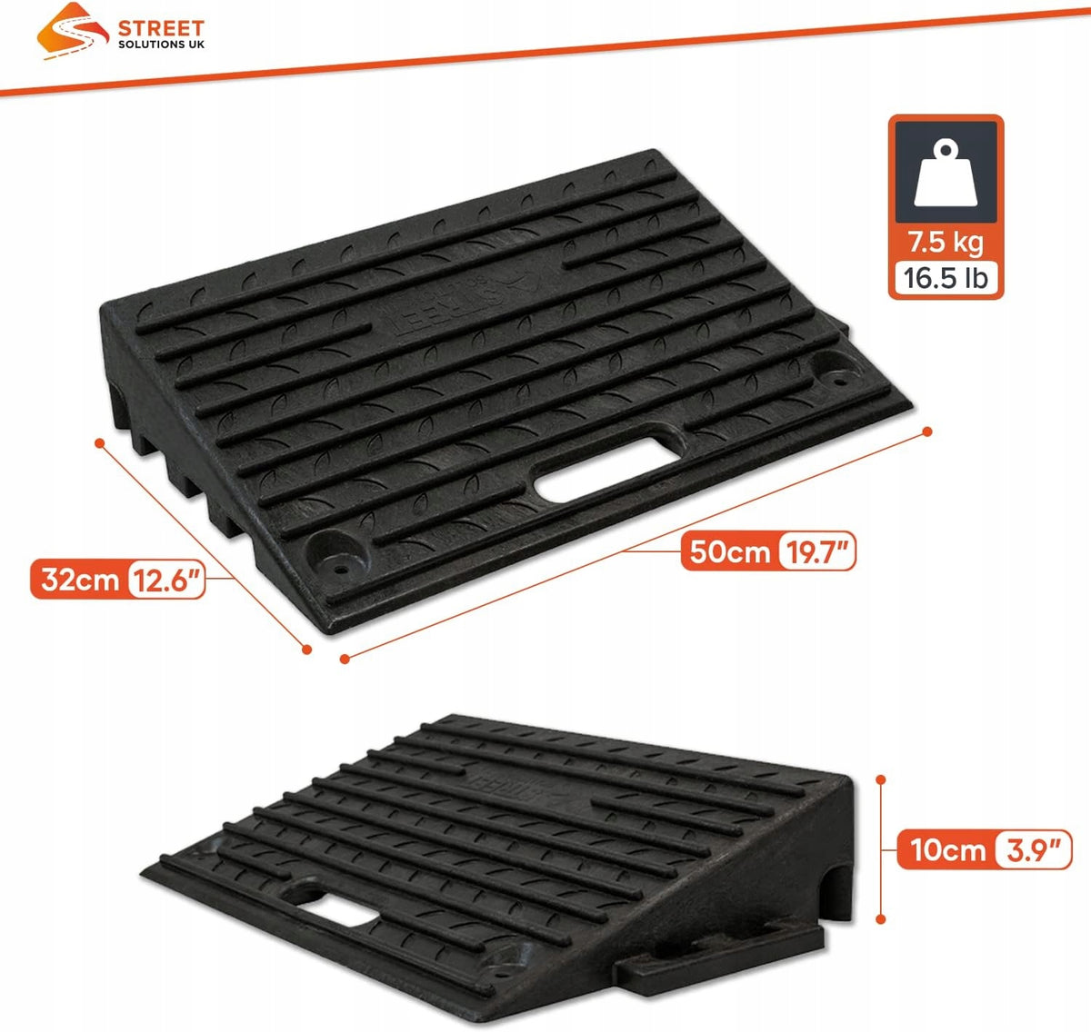 Driveway ramp 50 X 32 X 10 CM RUBBER Durable and Non-slip EAN (GTIN) 5906792201234