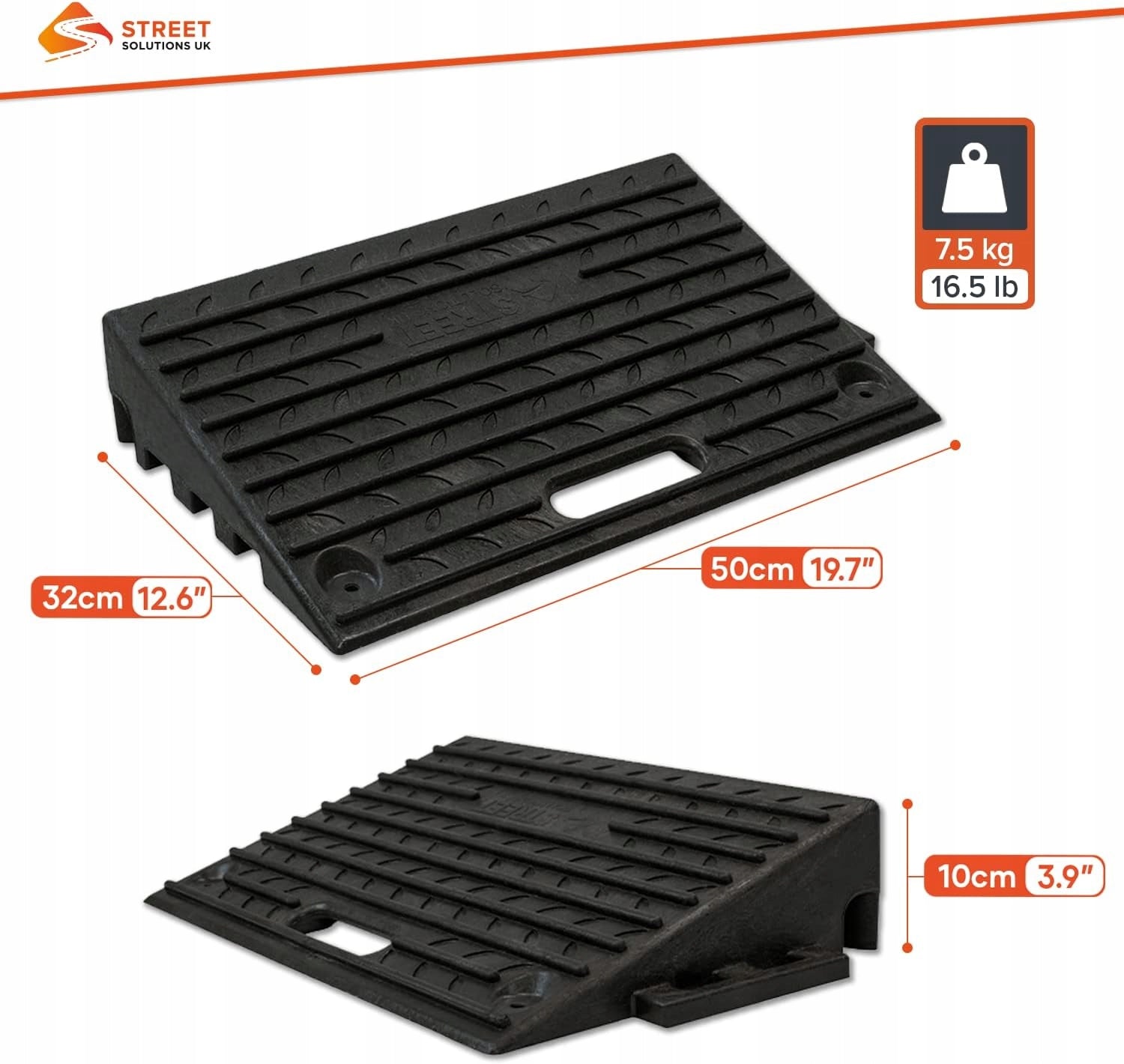Driveway ramp 50 X 32 X 10 CM RUBBER Durable and Non-slip EAN (GTIN) 5906792201234
