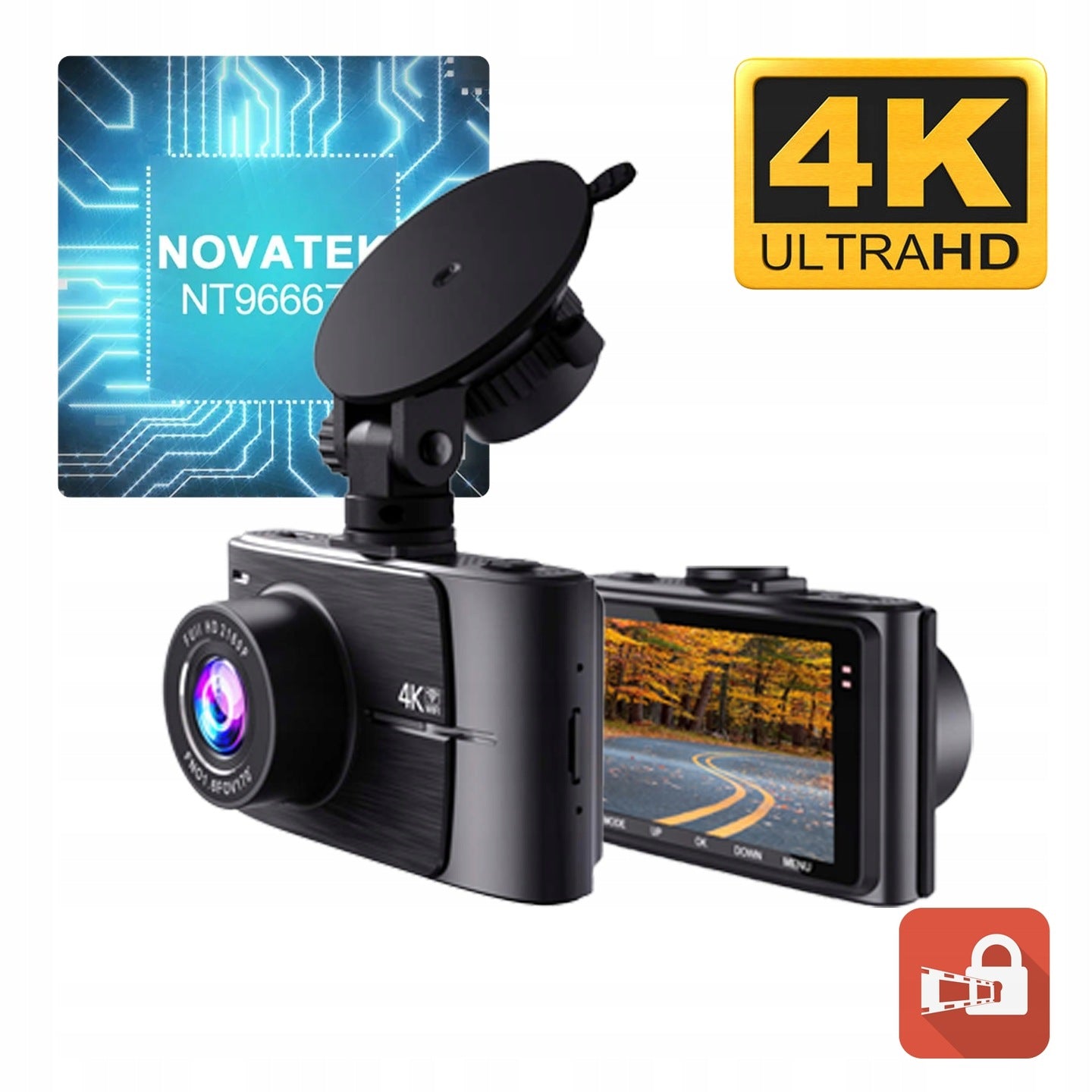 Driving Video Recorder Car Camera 4k UHD WiFi GPS Recorder Brand no brand