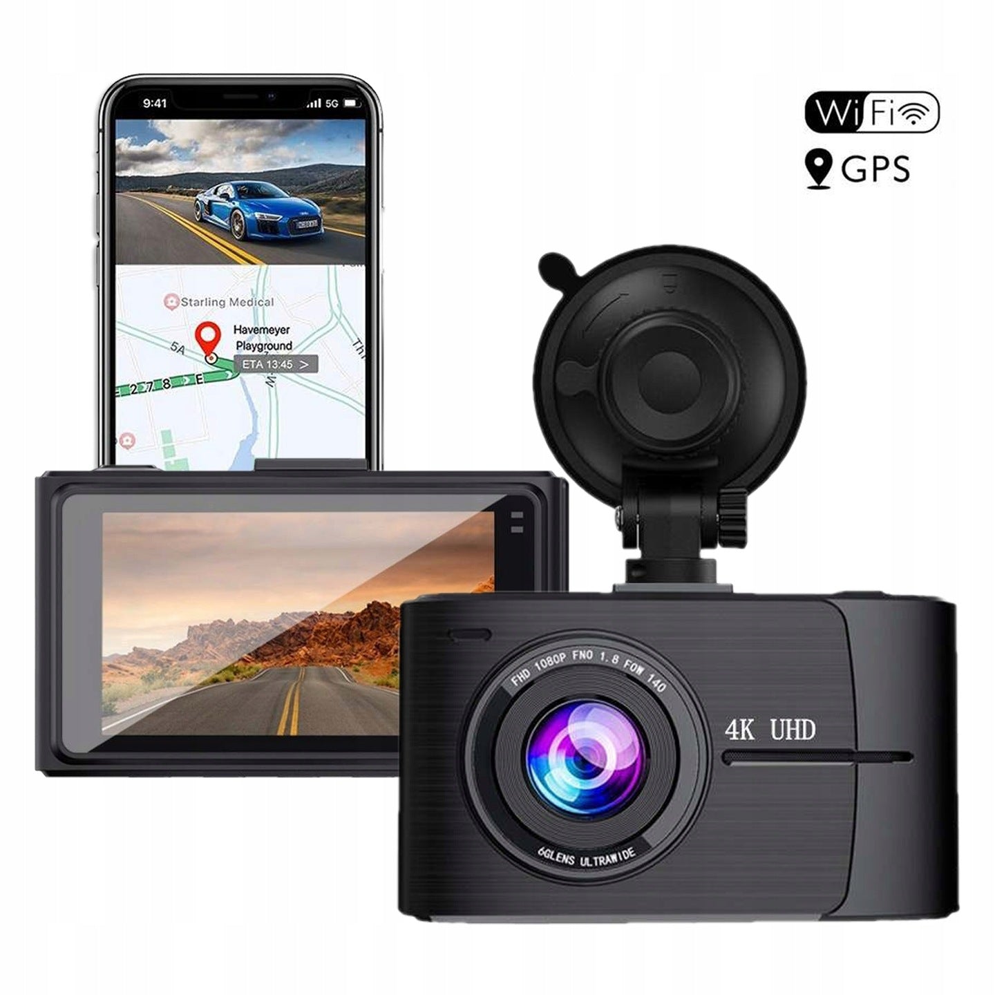Driving Video Recorder Car Camera 4k UHD WiFi GPS Recorder Manufacturer code Rejestrator F2 SOLO