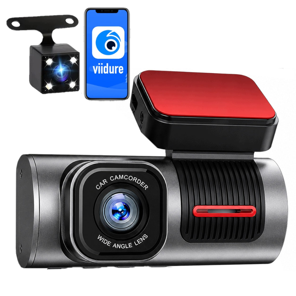 Driving Video Recorder Car Camera FHD Dual DashCam GPS WiFi Reversing