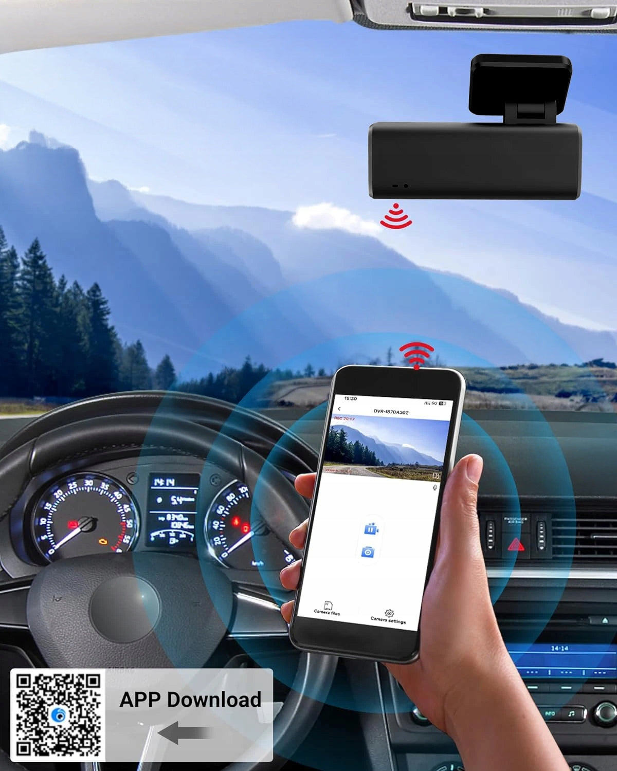 Driving recorder Full HD car camera reversing on glass 2592x1944 Model 651439905