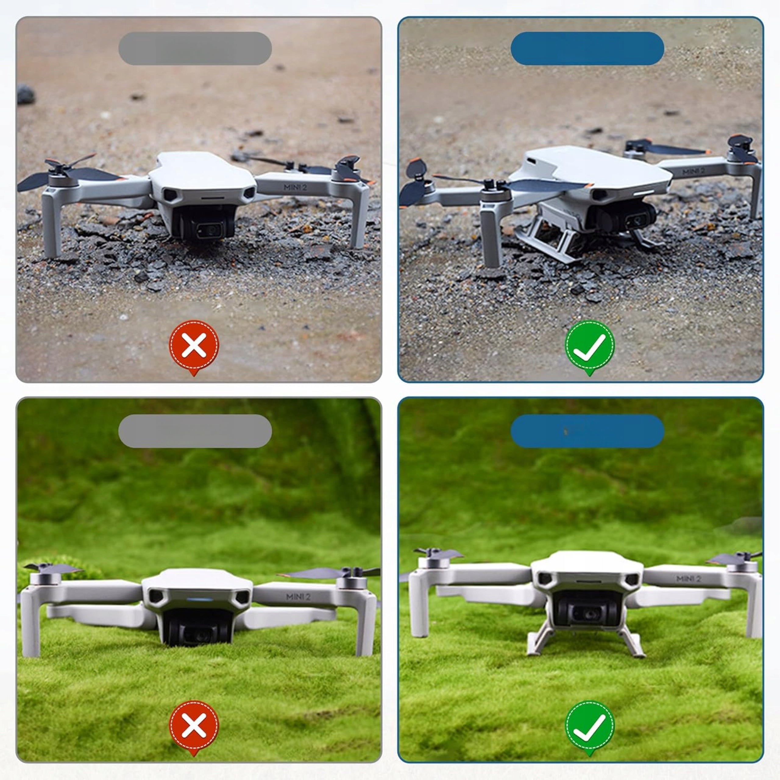 Drone Accessories Extension Chassis Feet for DJI Mini Folding ABS Grey Packaging status original