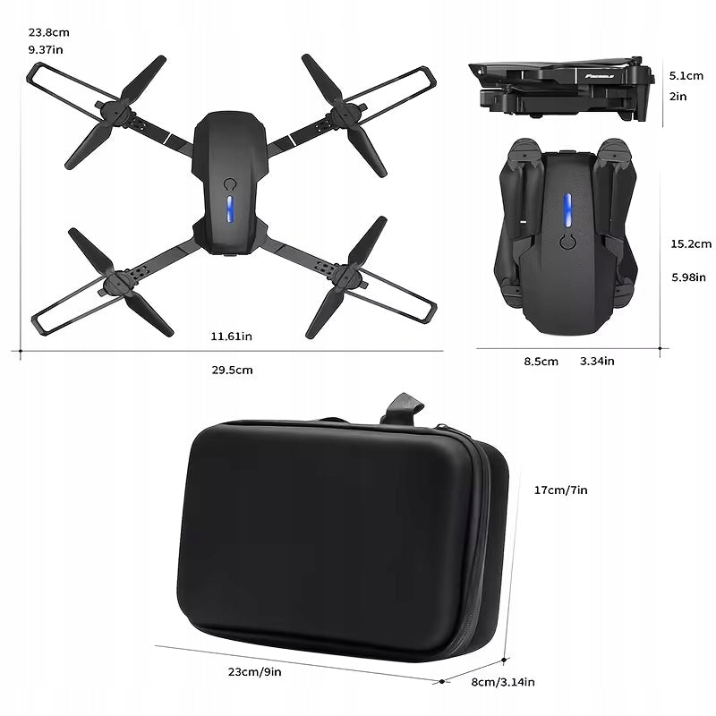 Drone E88 Pro HD FOLDABLE 360 FOR BATTERY 2,4GHz PHONE APP Packaging status original