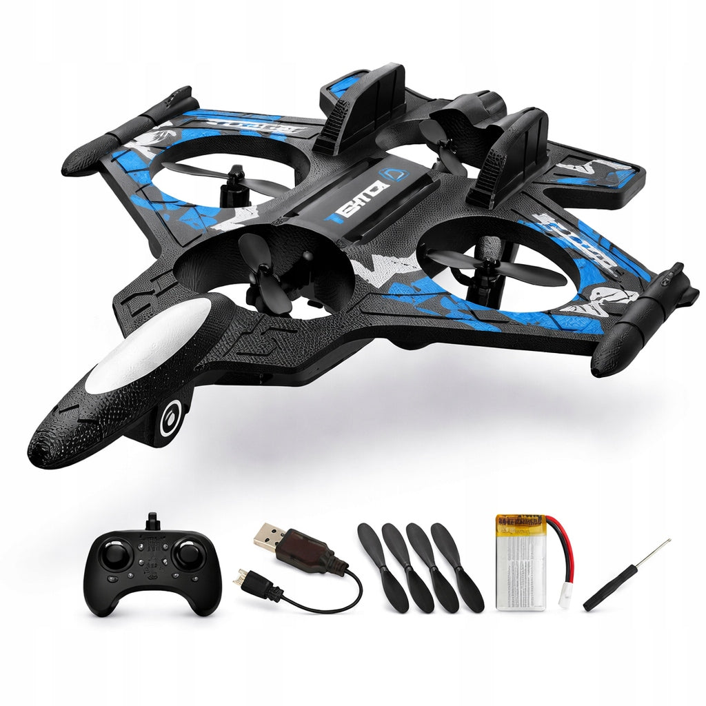 Drone Fighter RC Airplane Remote Controlled 4 Propellers LED EPP Children
