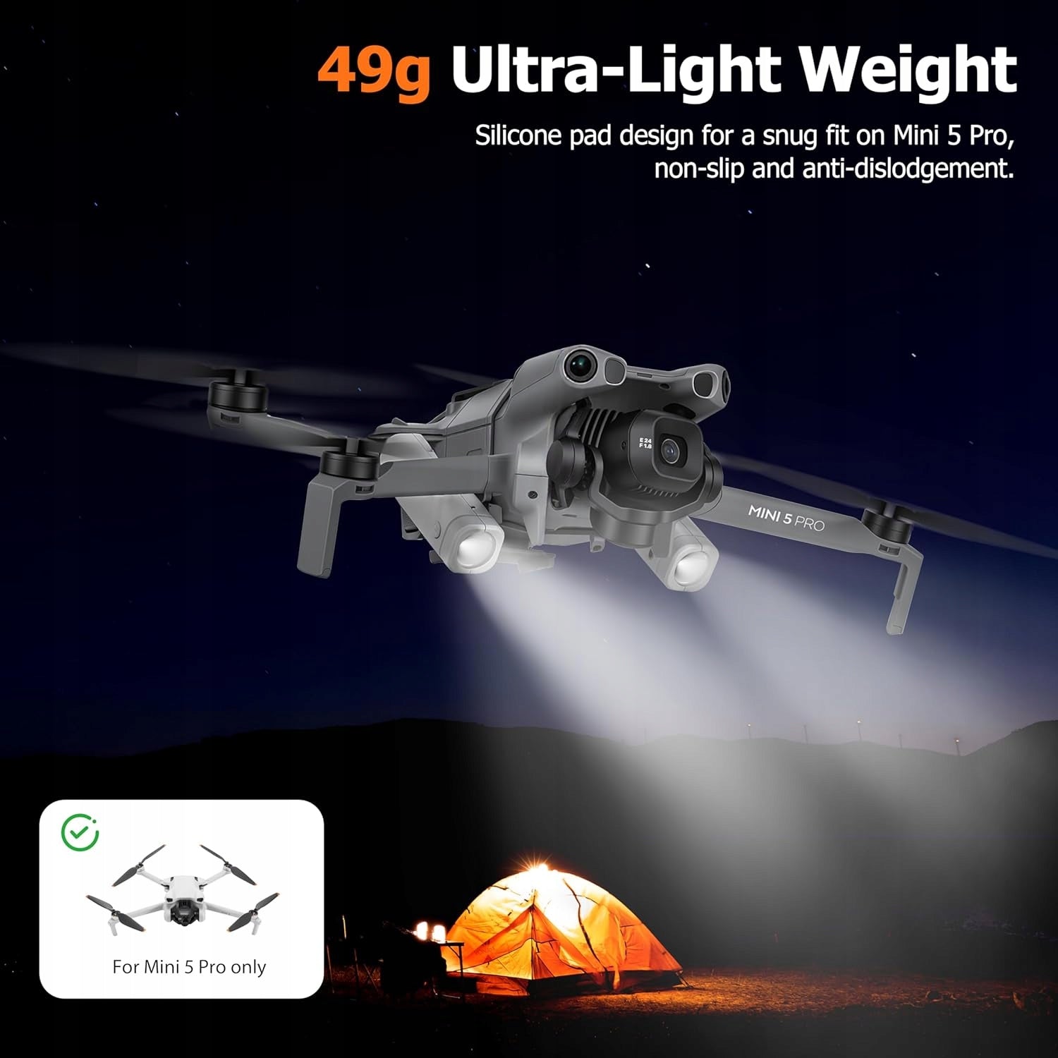 Drone Night Flight Light for DJI Mini 5 Pro Propeller Holder + Searchlight Brand STARTRC