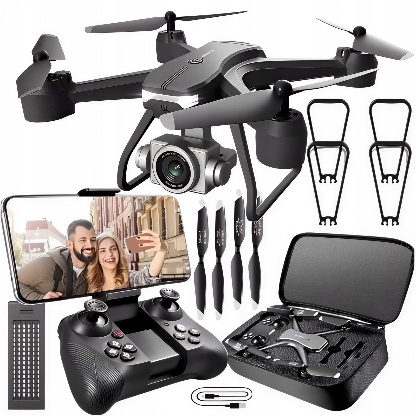 Drone With Camera WIFI RC Quadcopter BRUSHLESS MOTORS 2 CAMERAS Helicopter