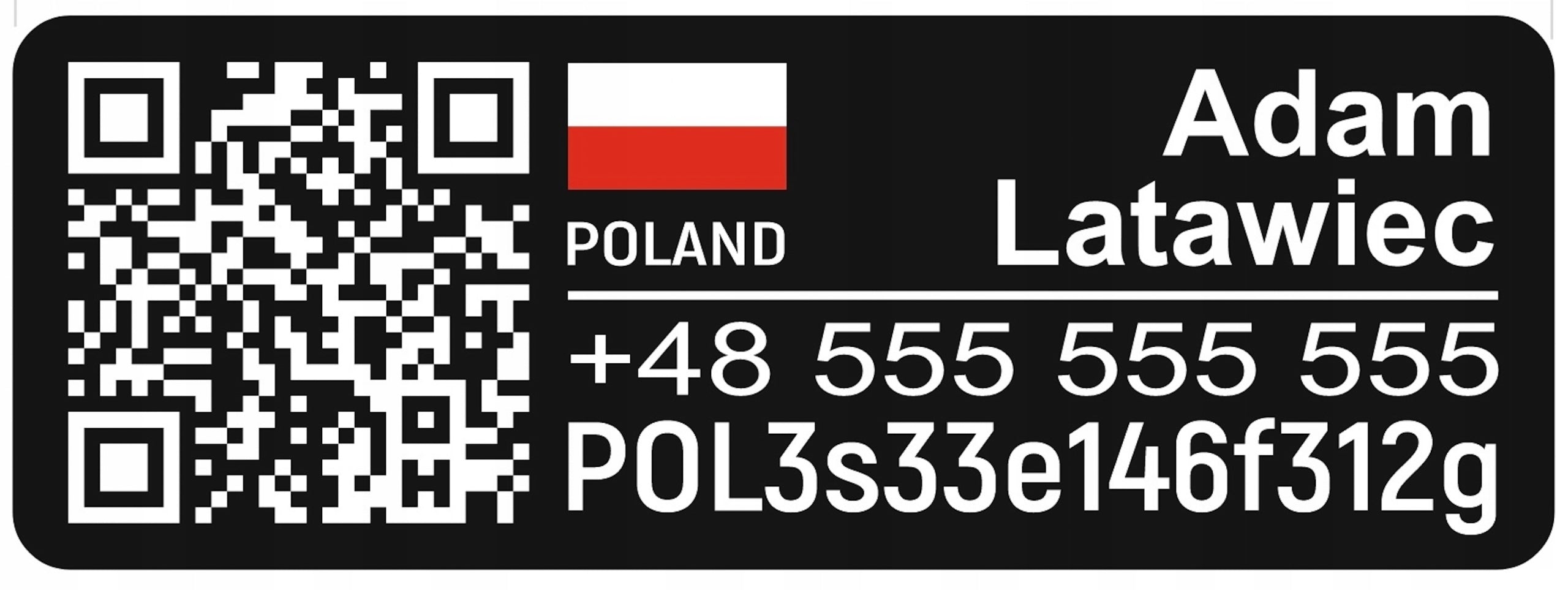Drone plate / sticker - aluminium - 28x10mm