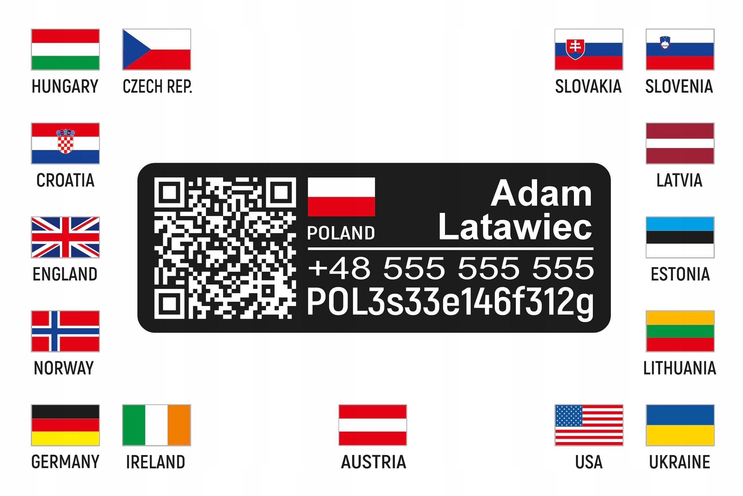 Drone plate / sticker - aluminium - QUALITY Packaging status original
