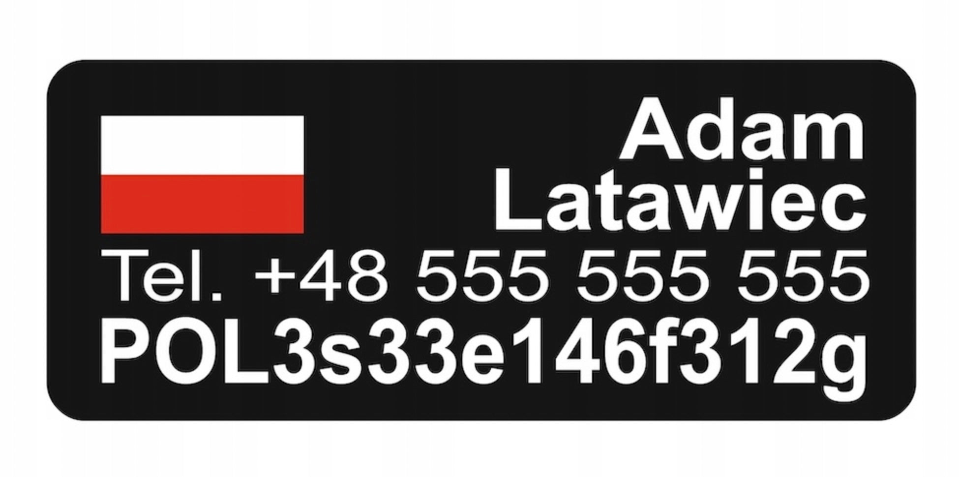 Drone plate/sticker - aluminum - 17x7mm