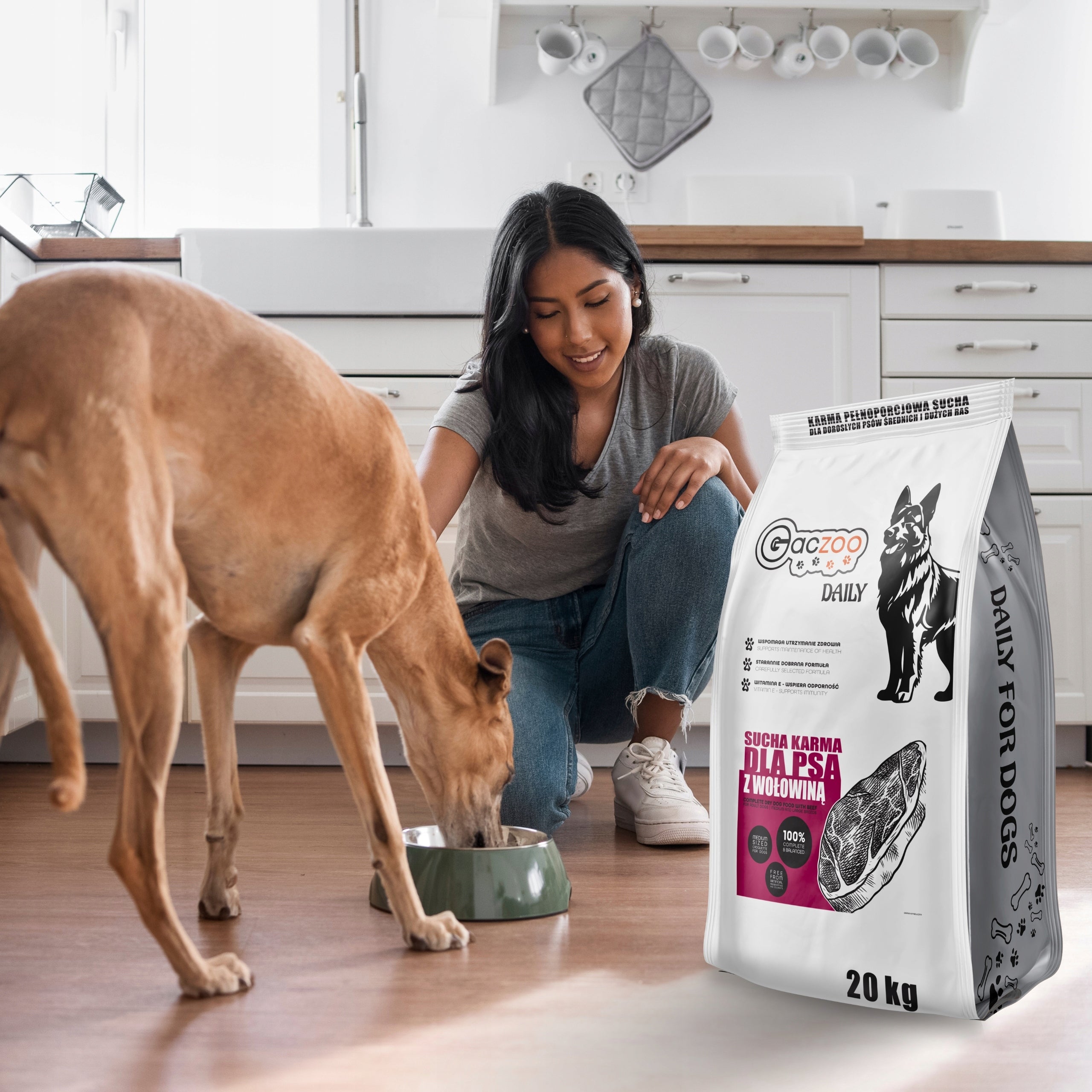 Dry Dog Food with Beef Gaczoo Daily 20 kg Adult Dog with Vitamins Manufacturer code Gaczoo Daily karma sucha dla psa