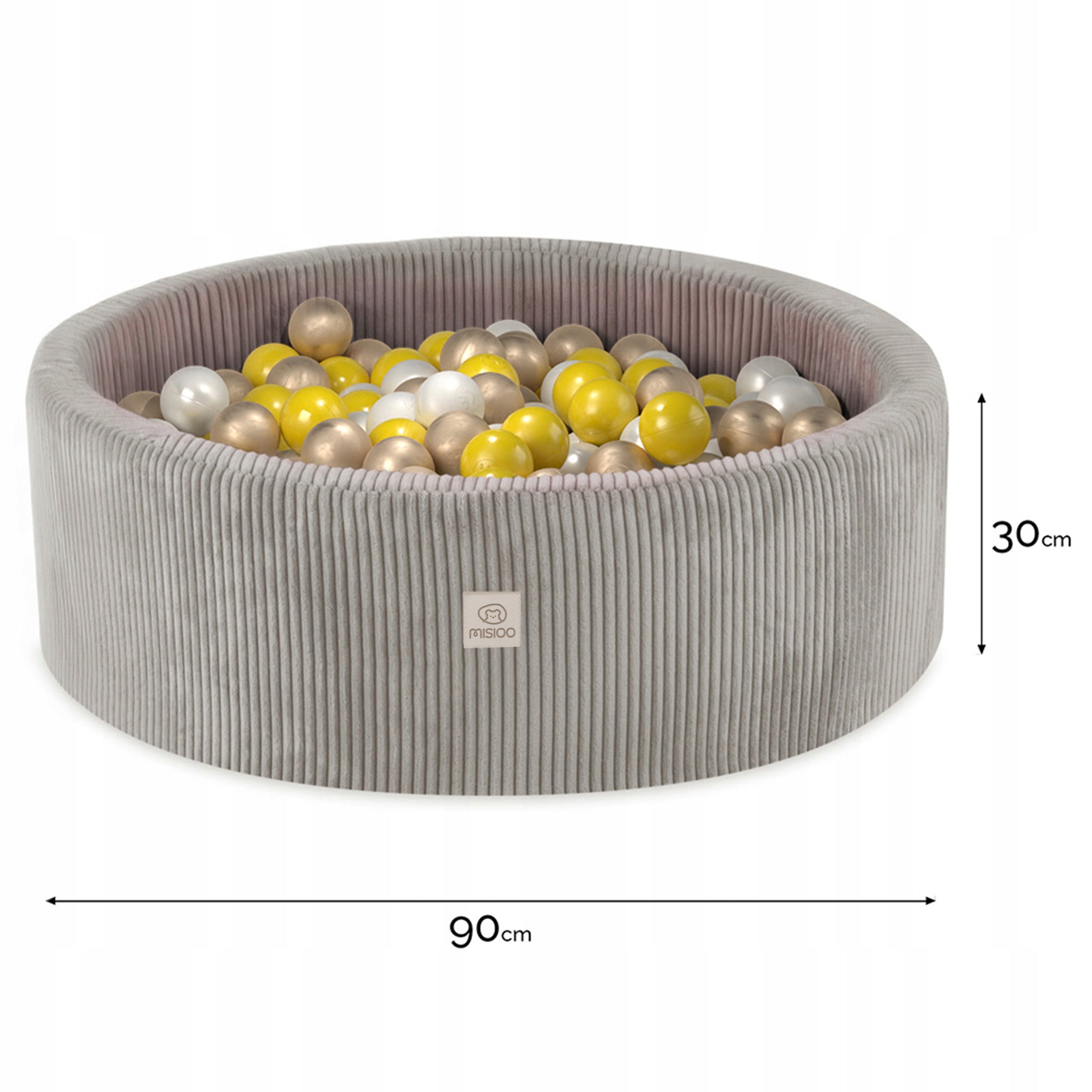 Dry Foam Pool with Balls 90x30 Children Beige Corduroy 200 balls MISIOO Gender boys girls