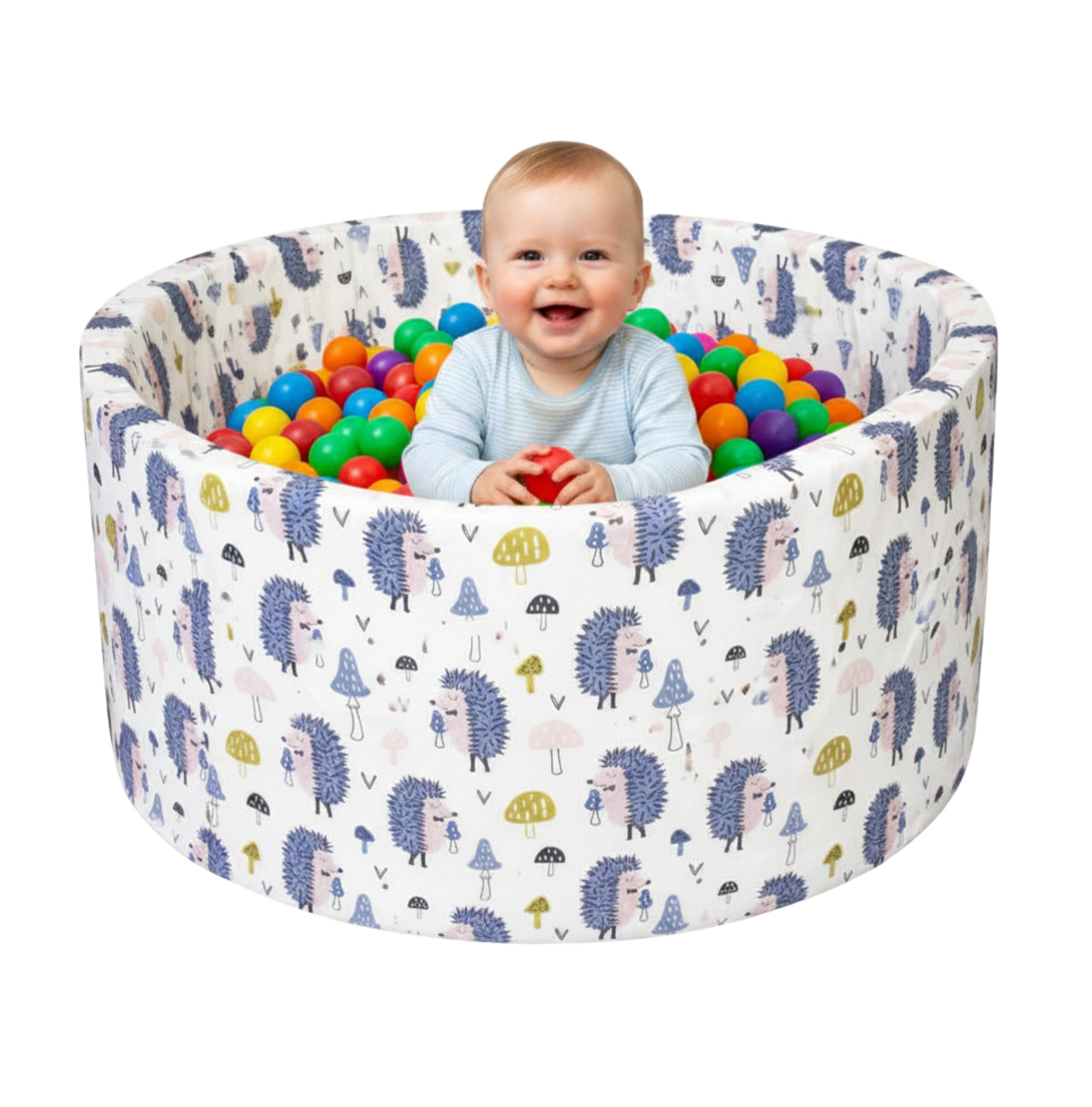 Dry Foam Pool with Balls Aga 90x40cm for Children Balls Pattern Hedgehog