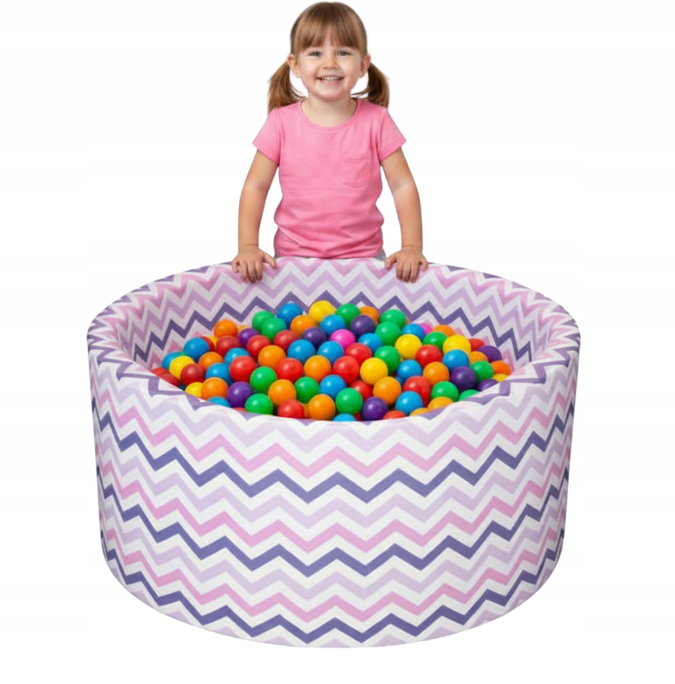 Dry Foam Pool with Balls Aga 90x40cm for Children Balls Pattern ZigZag