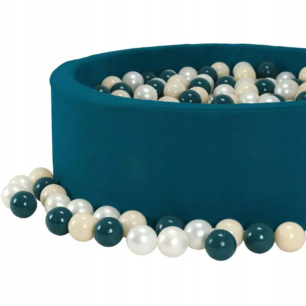 Dry Pool + 200 Balls 90x30cm Children's Turquoise Velvet Polish Sewing Brand Muminky