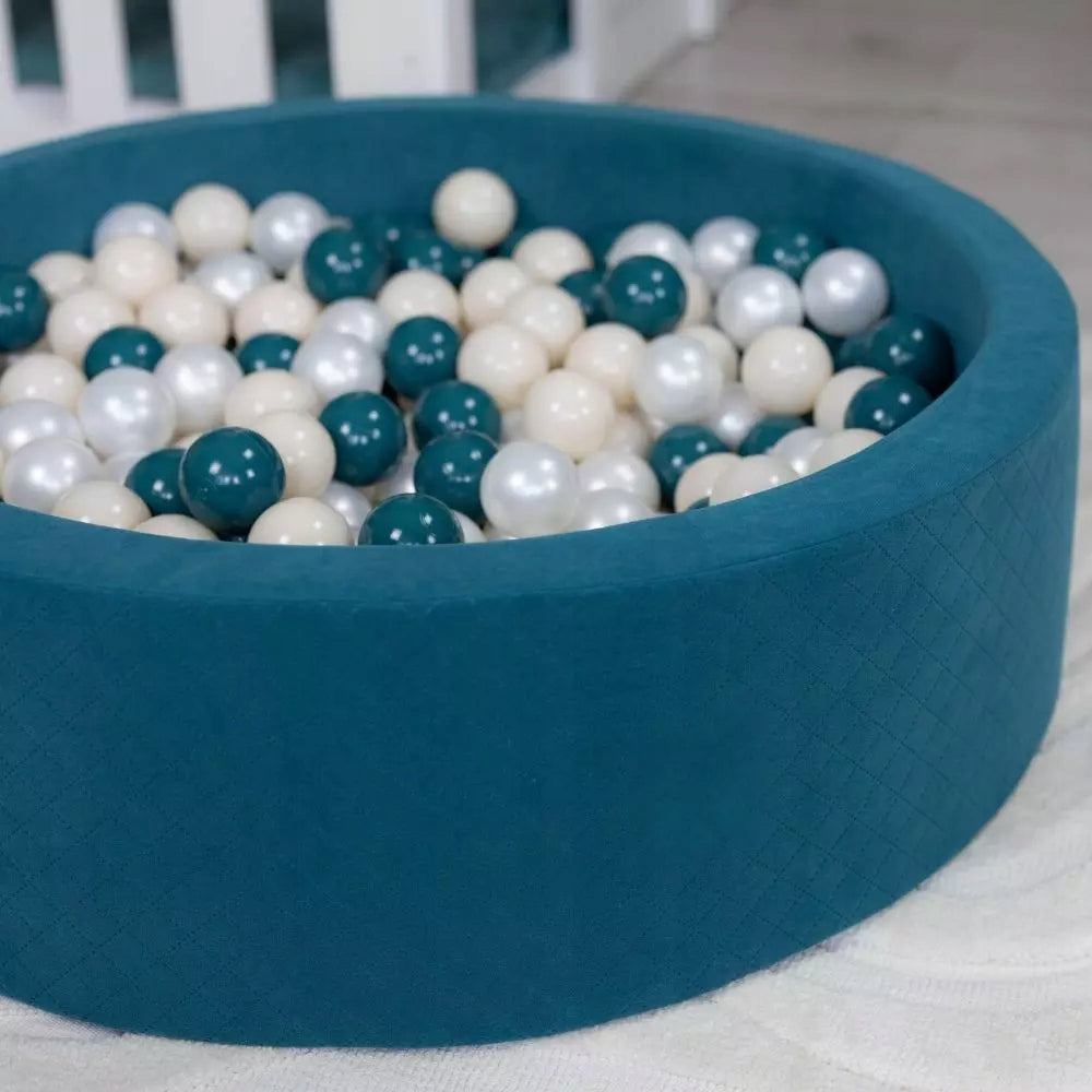 Dry Pool + 200 Balls 90x30cm Children's Turquoise Velvet Polish Sewing Gender boys girls unisex