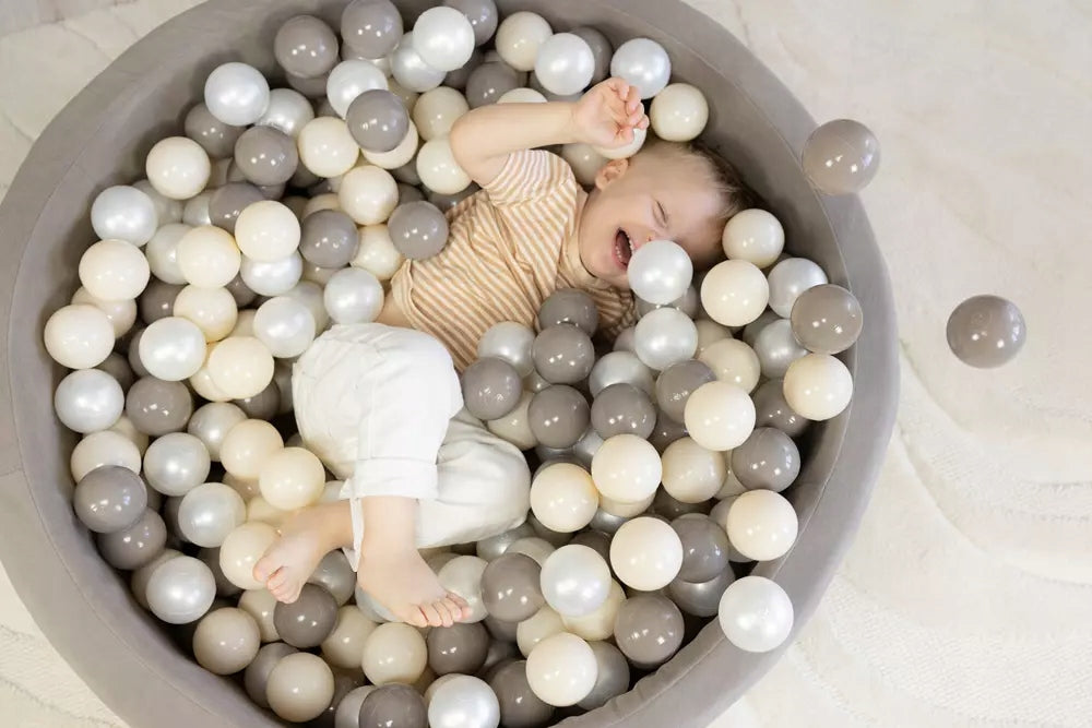 Dry Pool + 200 Balls 90x30cm For Children Beige Velvet Polish Sewing Brand Muminky