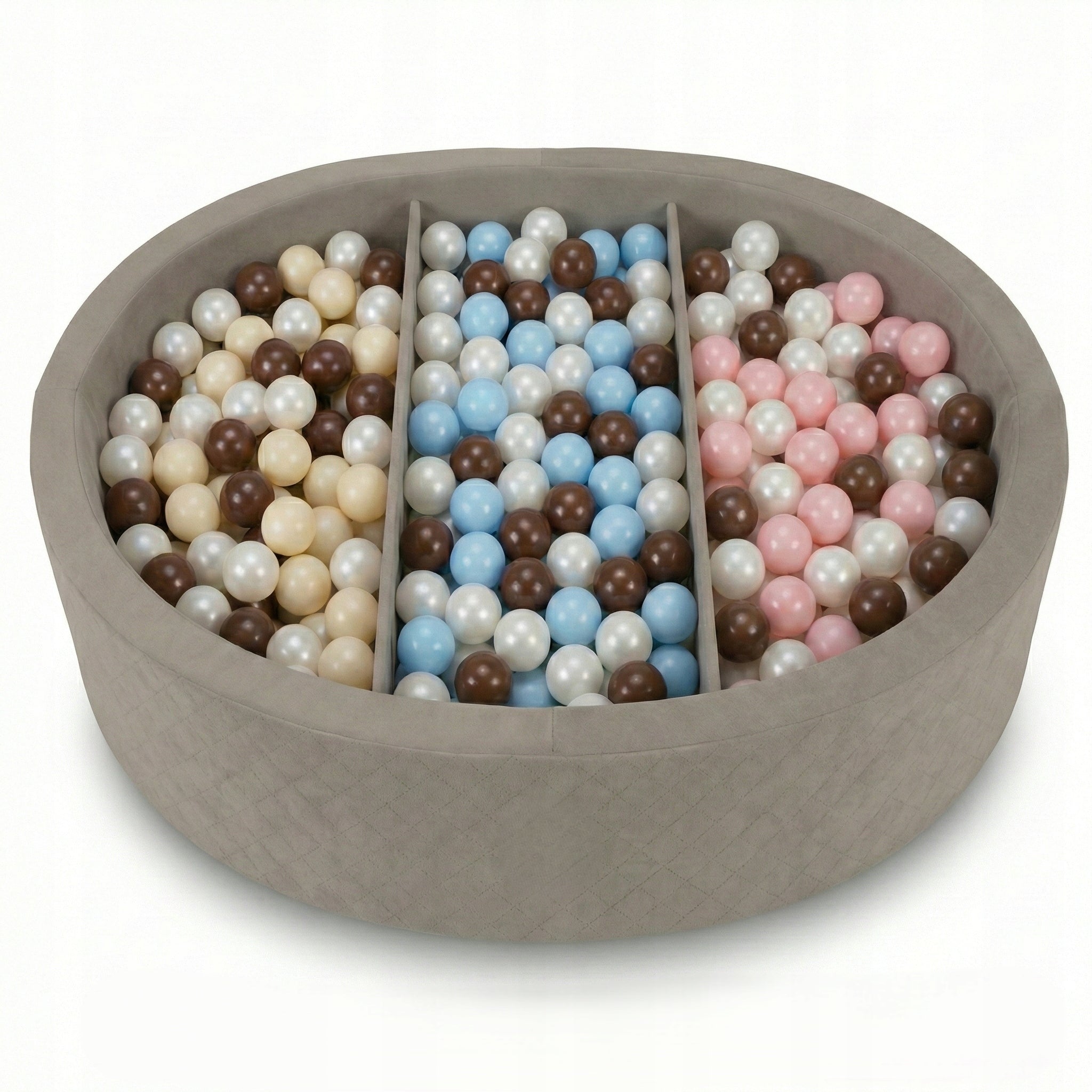 Dry Pool + 200 Balls 90x30cm For Children Beige Velvet Polish Sewing