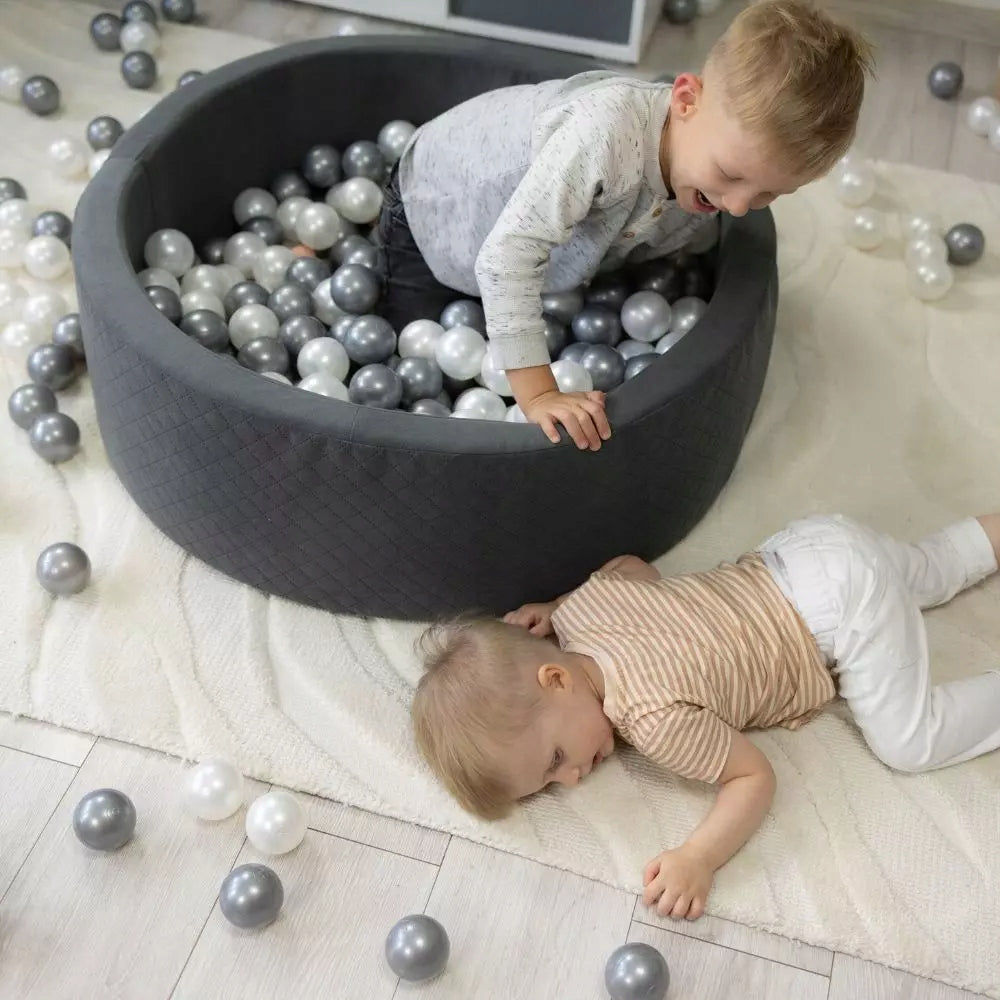 Dry Pool + 200 Balls 90x30cm For Children Graphite Velvet Polish Sewing Kid's age 6+ months