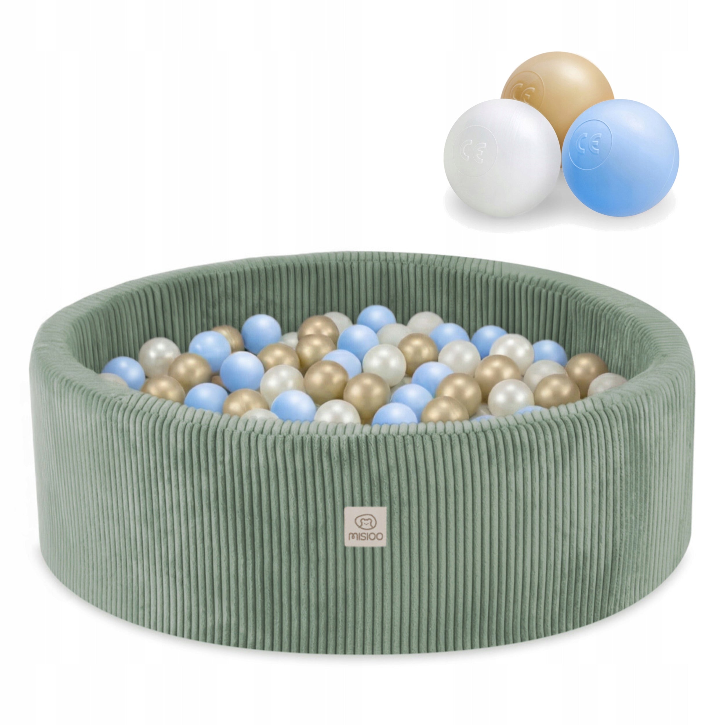 Dry Pool with Balls 90x30 Corduroy Foam Pool Green 300 Balls