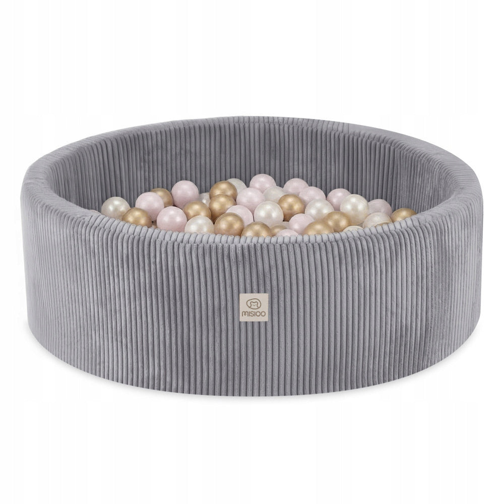 Dry Pool with Balls 90x30 Foam Pool Grey Corduroy 200 balls MISIOO