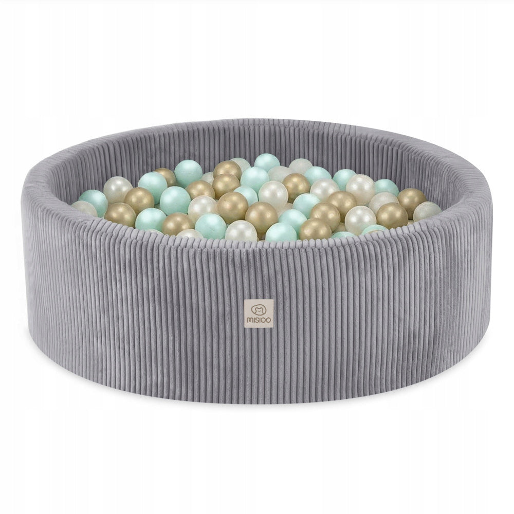 Dry Pool with Balls 90x30 Foam Pool Grey Corduroy 300 balls MISIOO Manufacturer code Basenik z kulkami kuleczkami
