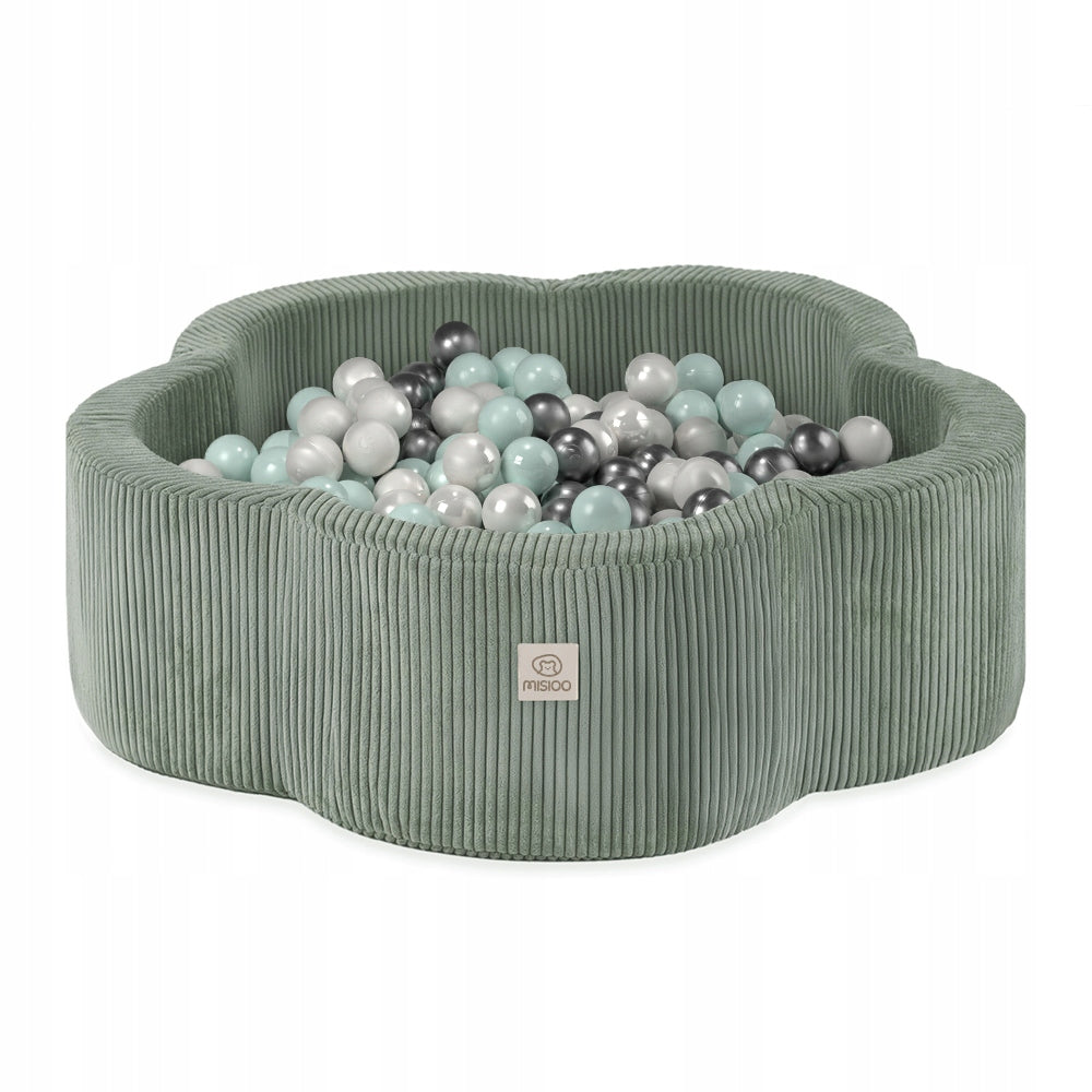 Dry Pool with Balls Foam Flower Green Corduroy 400 balls MISIOO 95x30