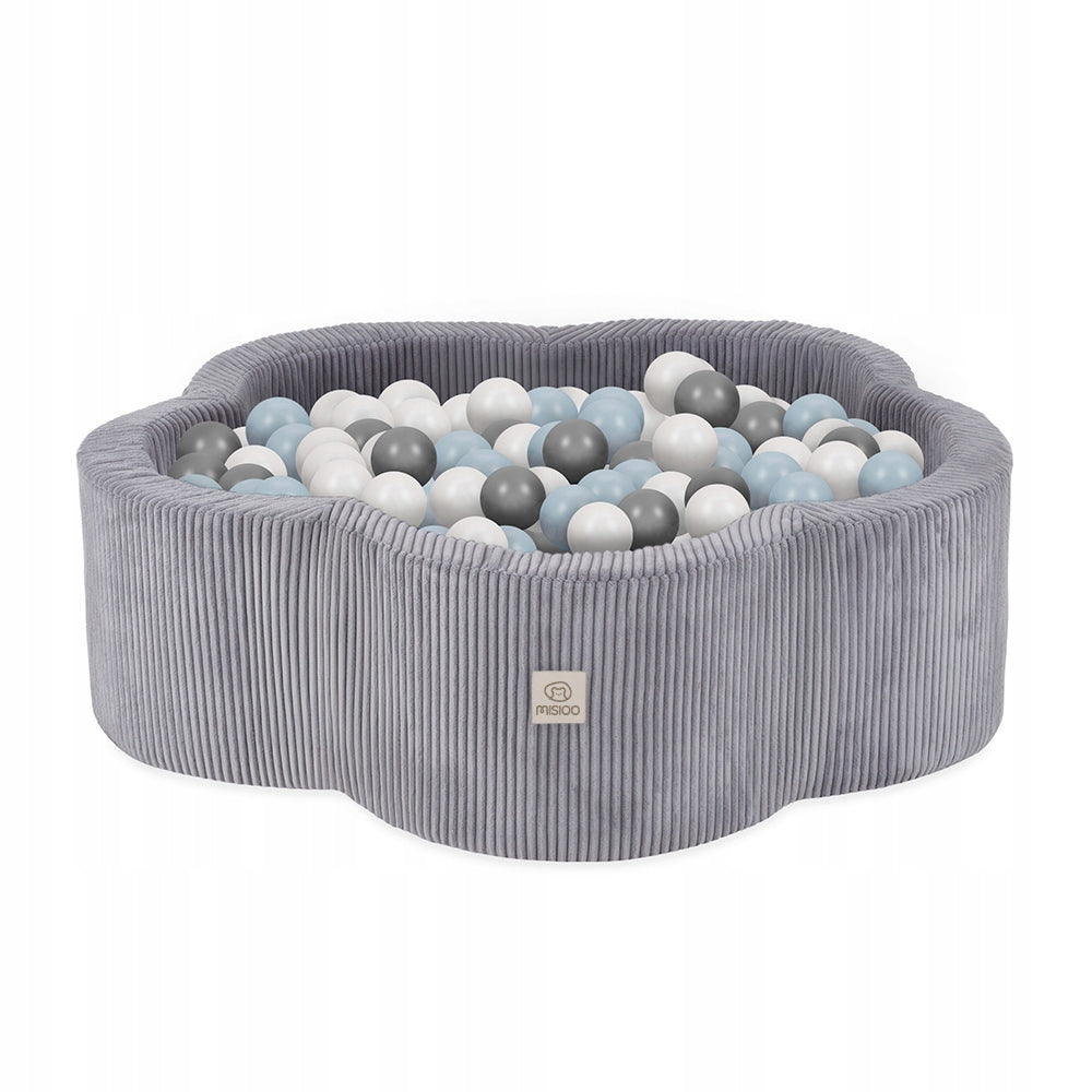 Dry Pool with Balls Foam Flower Grey Corduroy 200 balls MISIOO 95x30
