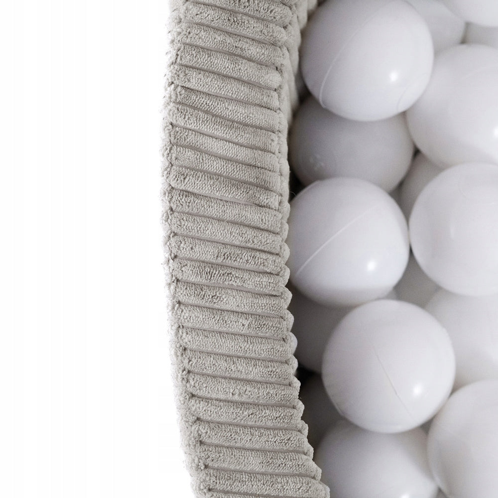 Dry Pool without Balls 90x30 for Children Beige Corduroy Round MISIOO Brand Misioo