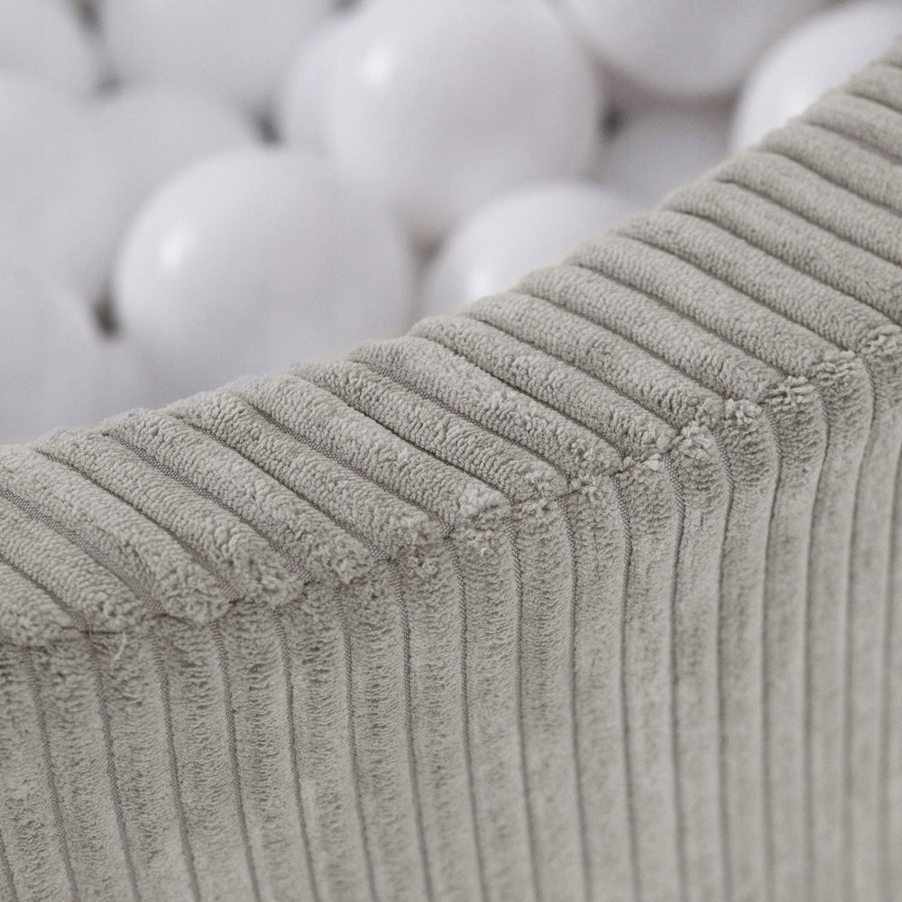 Dry Pool without Balls 90x30 for Children Beige Corduroy Round MISIOO Kid's age 12+ months