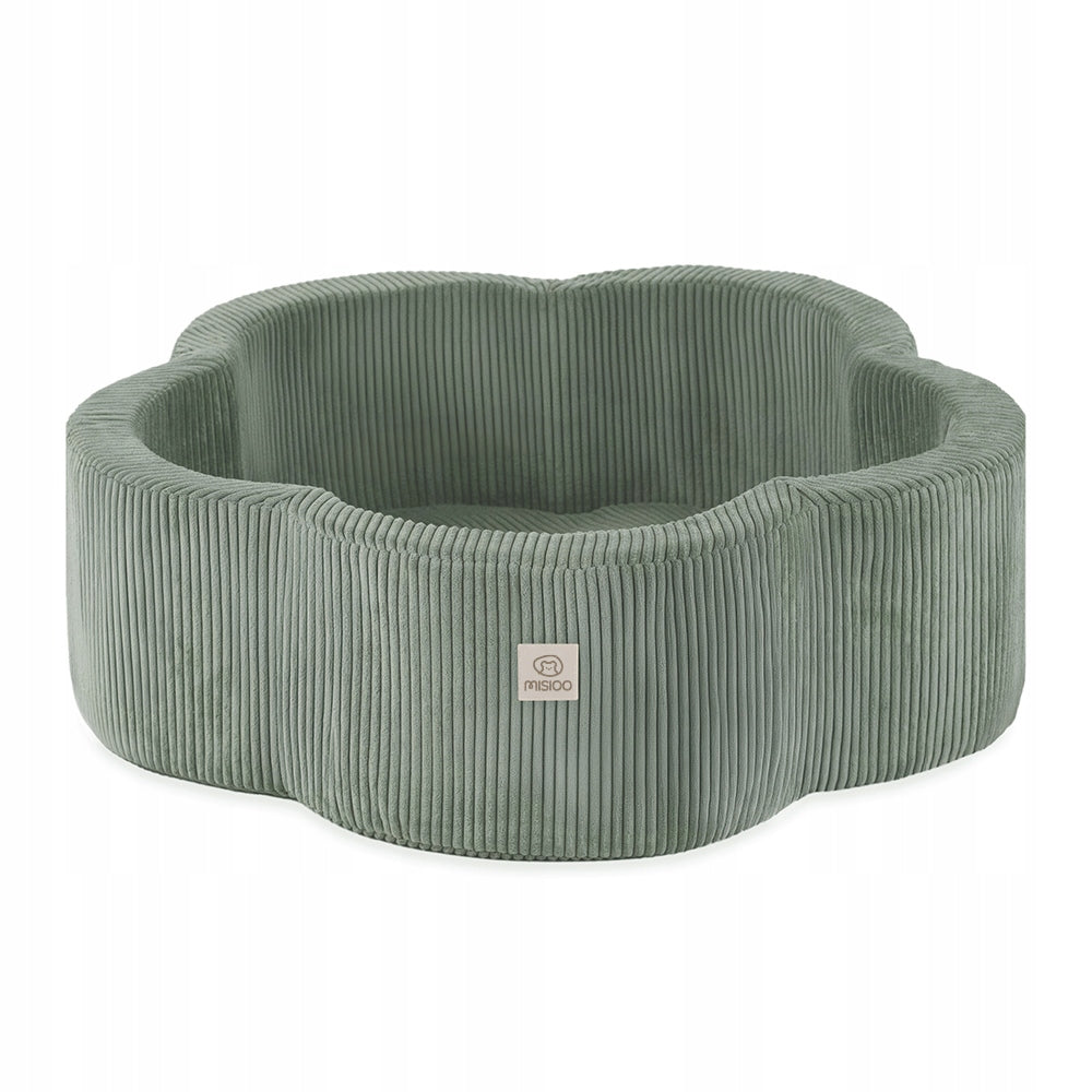 Dry Pool without Balls 95x30 Flower Green for Children Corduroy MISIOO