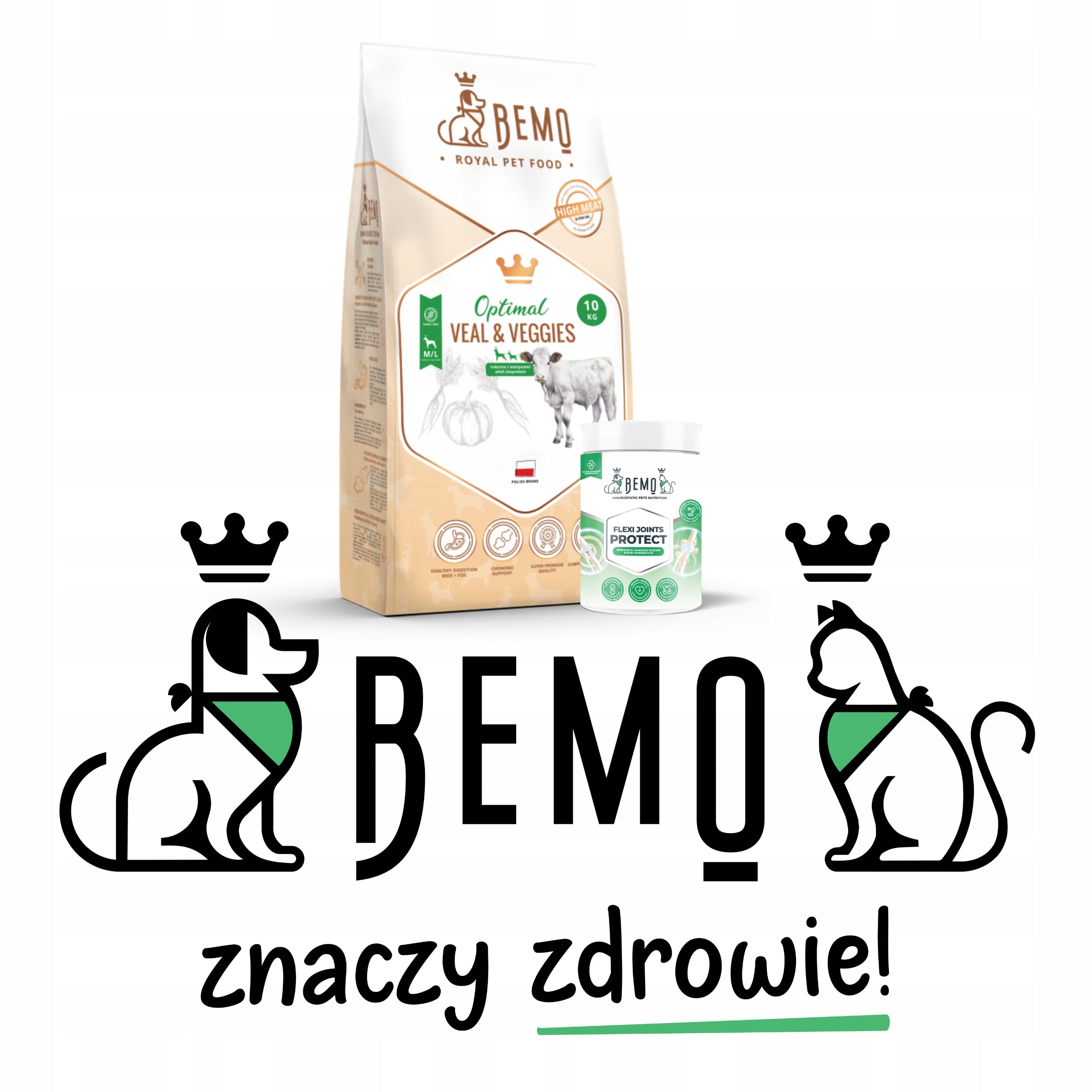 Dry dog food BEMO Optimal 10kg + Supplement | HEALTHY JOINTS | large dogs Manufacturer code sucha karma dla psa z cielęciną zdrowe stawy