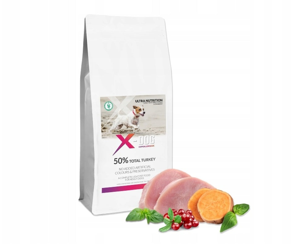 Dry dog food with overweight turkey and sweet potatoes of medium and large breeds 12kg X-DOG