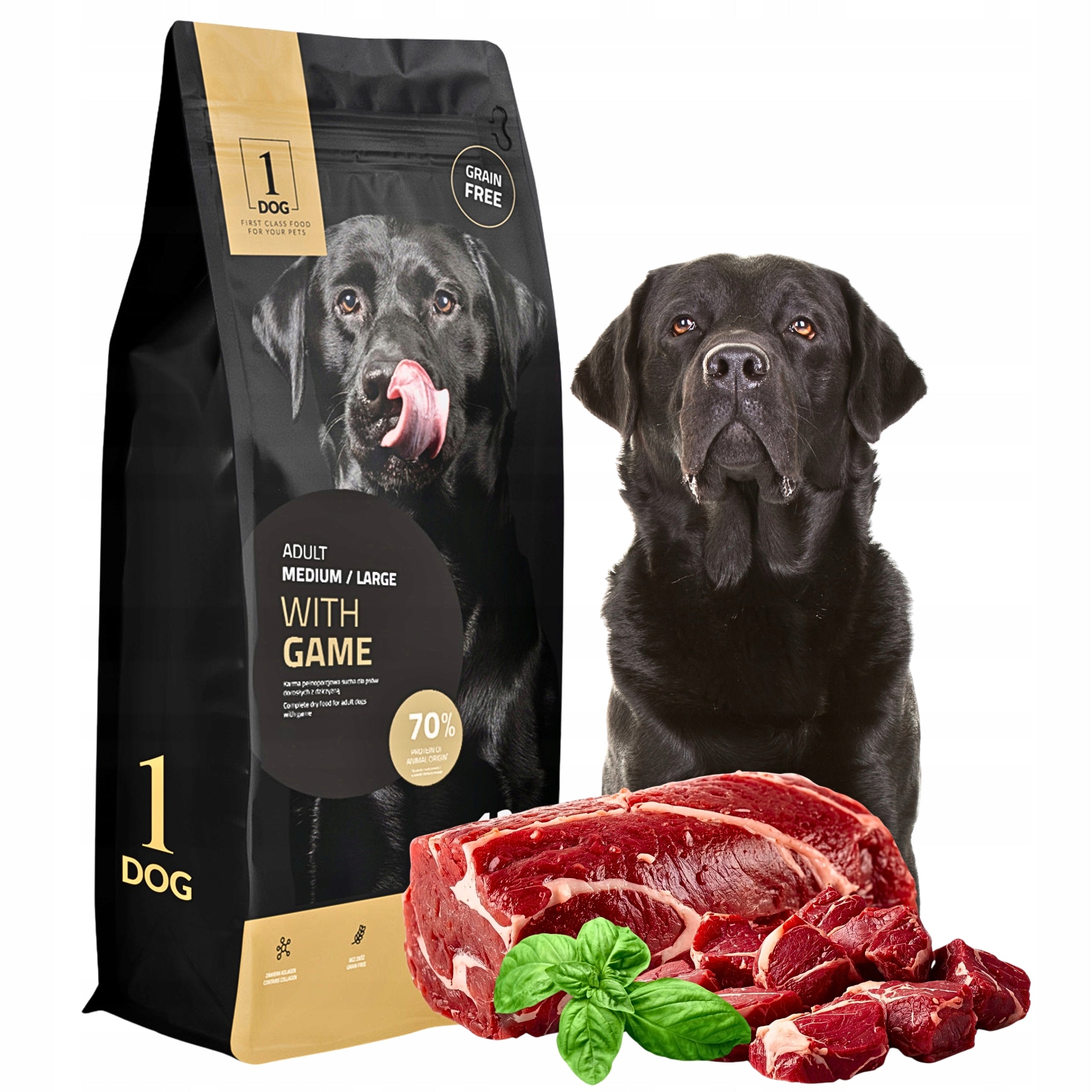 Dry dog food with venison medium large breeds 12kg 1DOG monoprotein