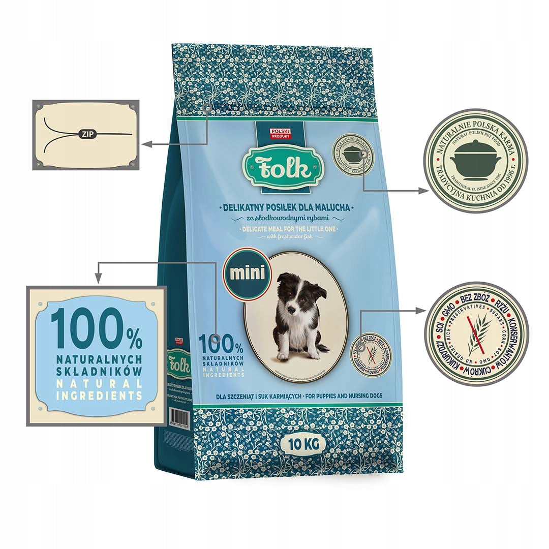 Dry food FOLK Junior MINI Delicate meal for toddler with fish 10 kg Manufacturer code 5906731523397