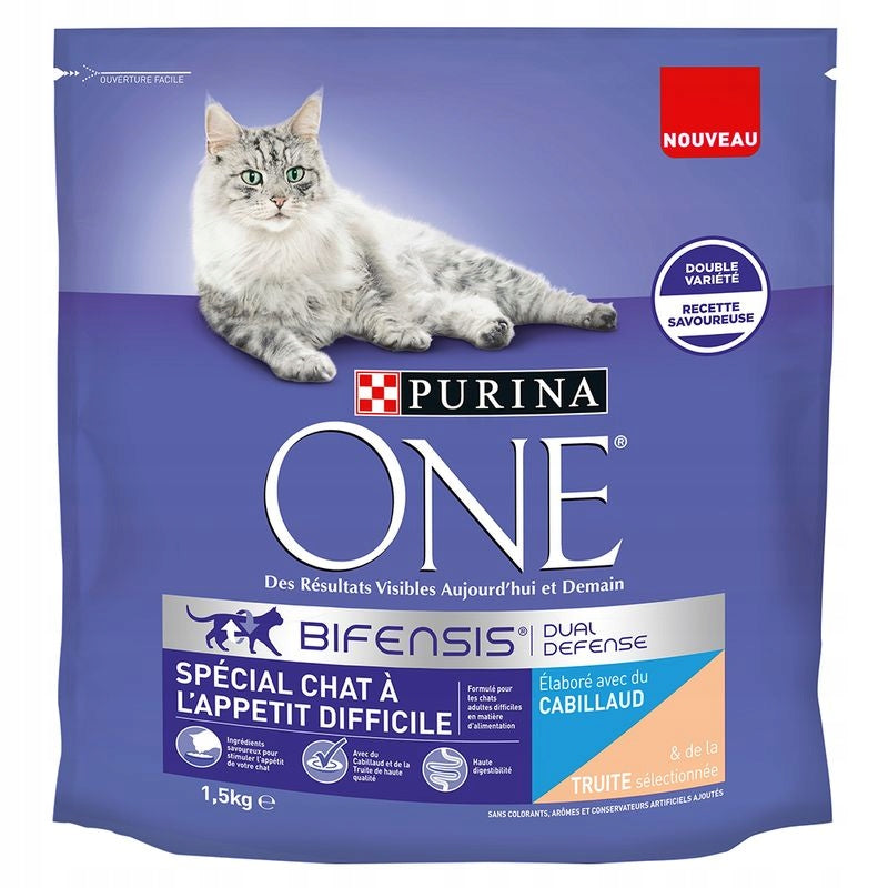 Dry food Purina ONE for picky adult cats with cod 1,5 kg