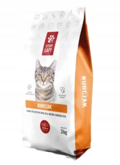 Dry food for adult cats Cztery Łapy chicken pack of 3 kg Manufacturer code 5902706510522